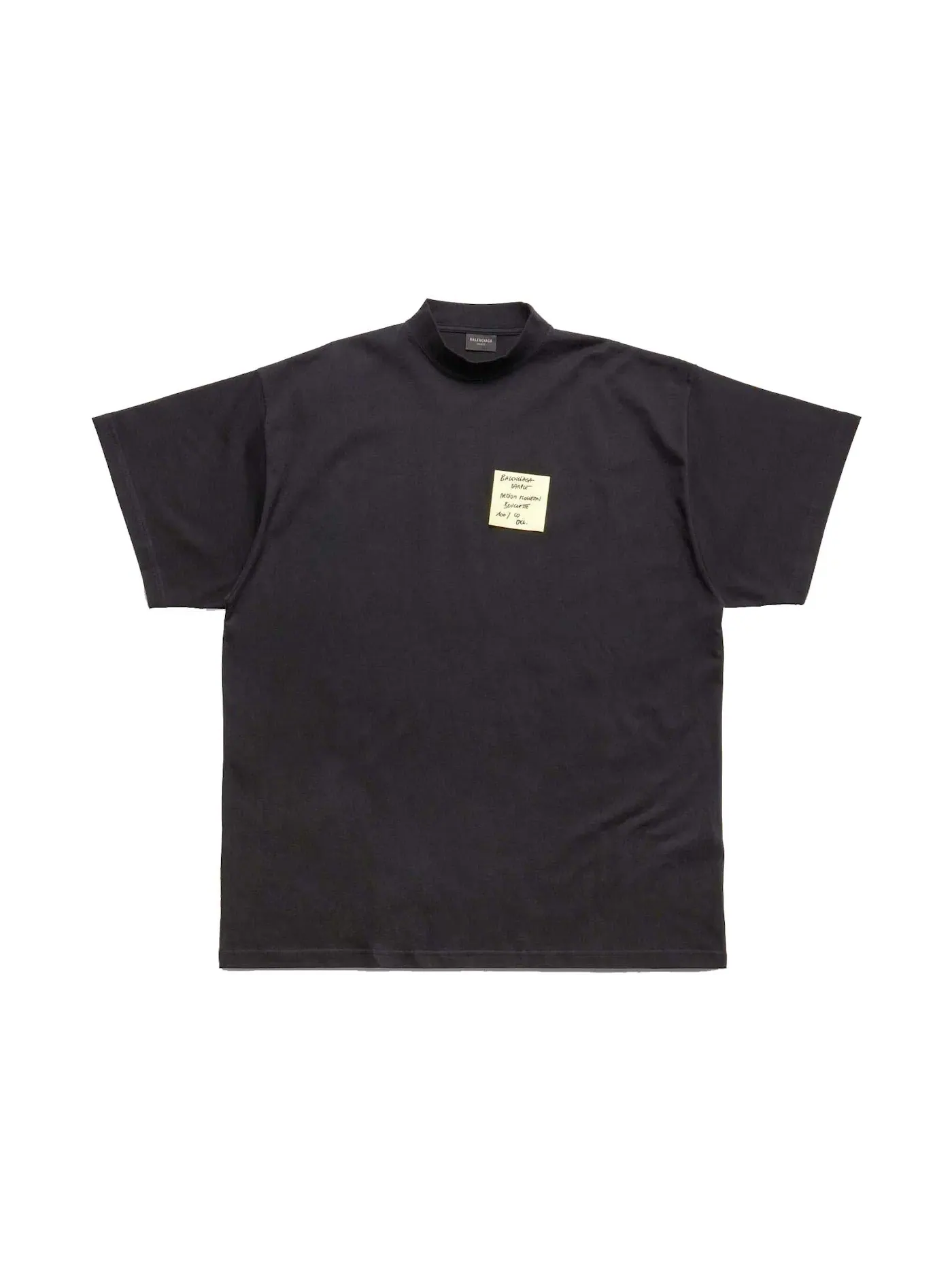 Мужская футболка с принтом Balenciaga Sticky Note T-Shirt Oversized In — изображение 1 из 2, черный