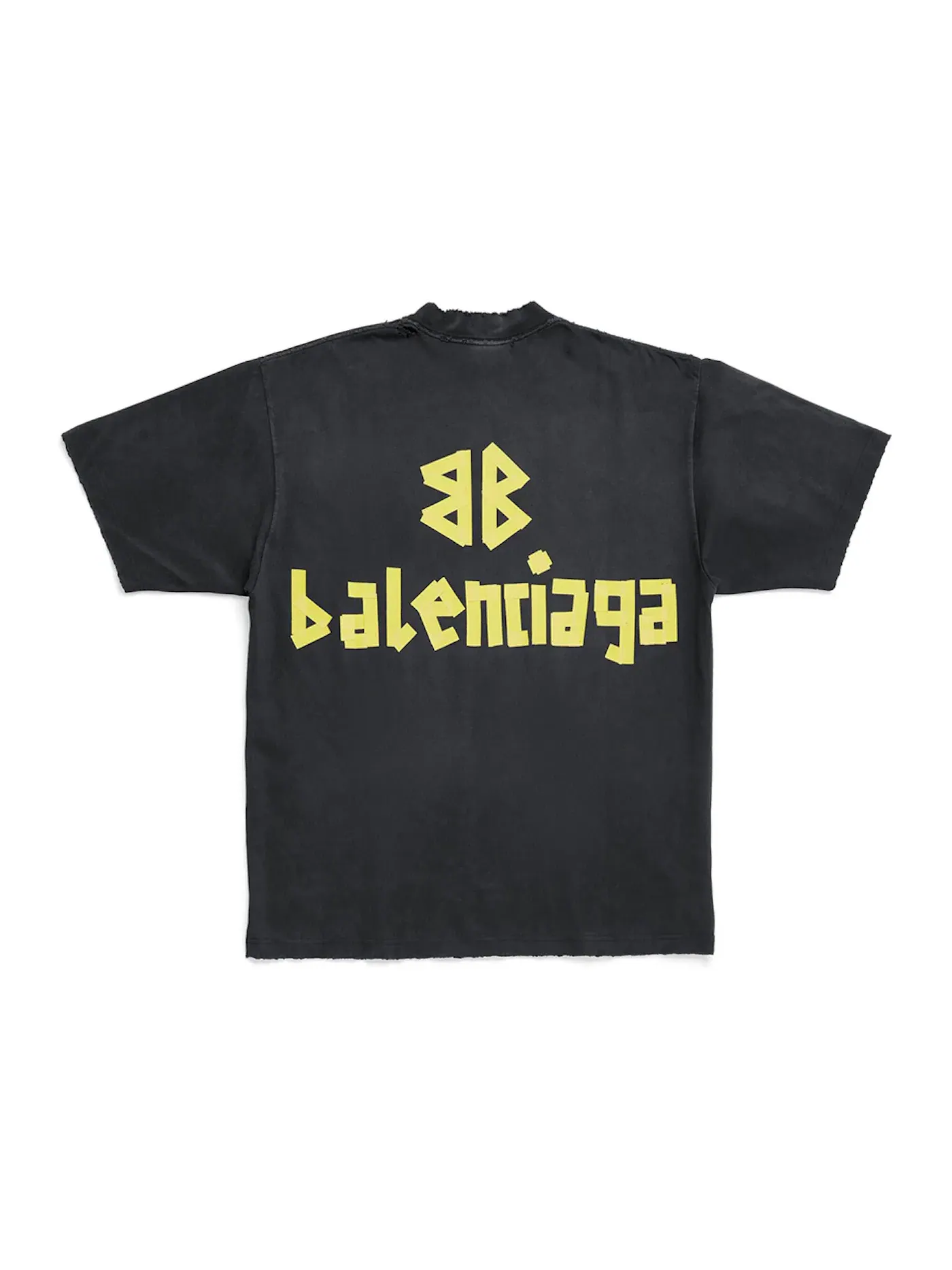 Мужская футболка с принтом Tape Type Balenciaga — изображение 2 из 2, черный