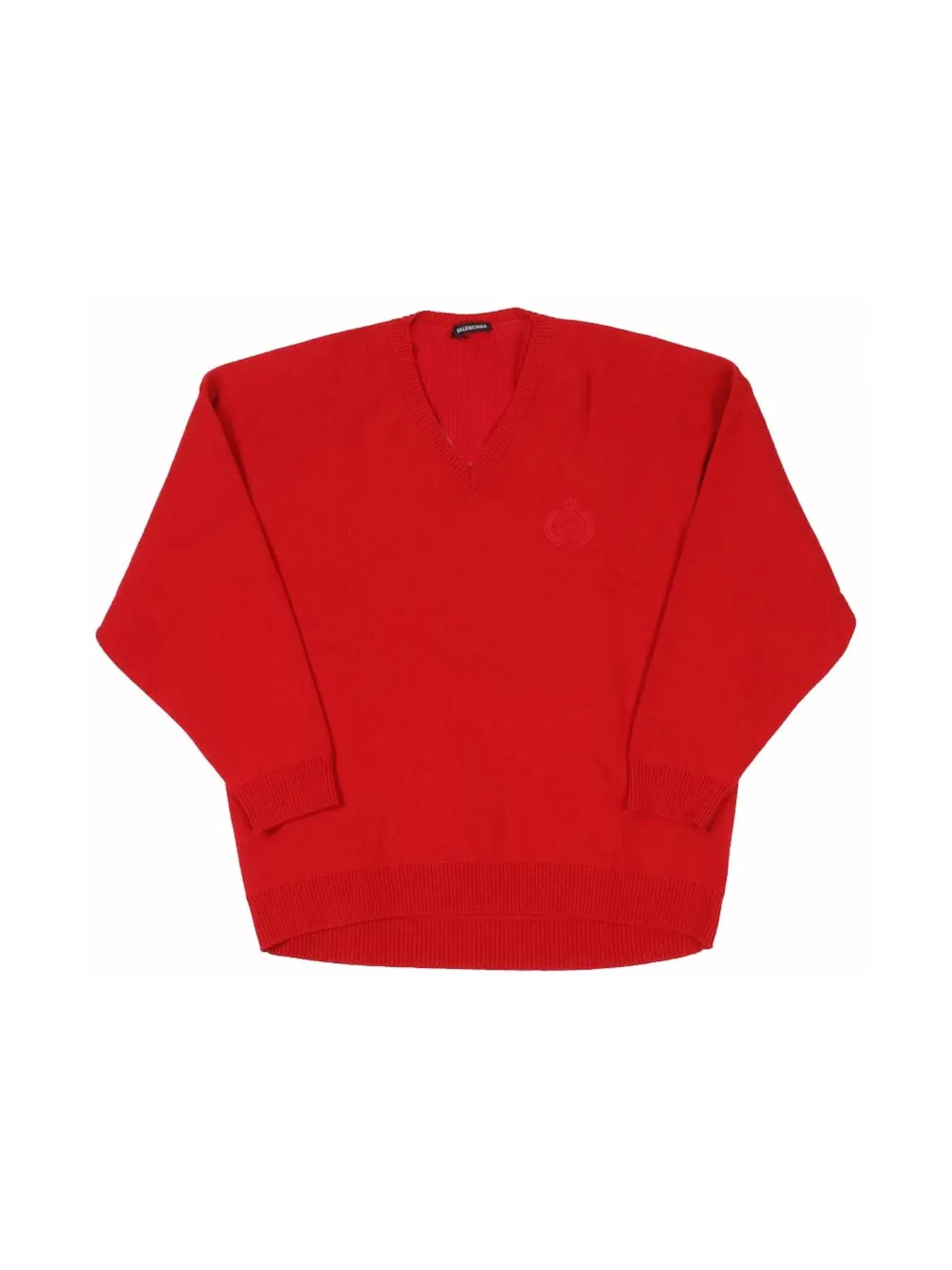 Мужской джемпер с V-образным вырезом Knitwear Balenciaga — изображение 1 из 1, красный