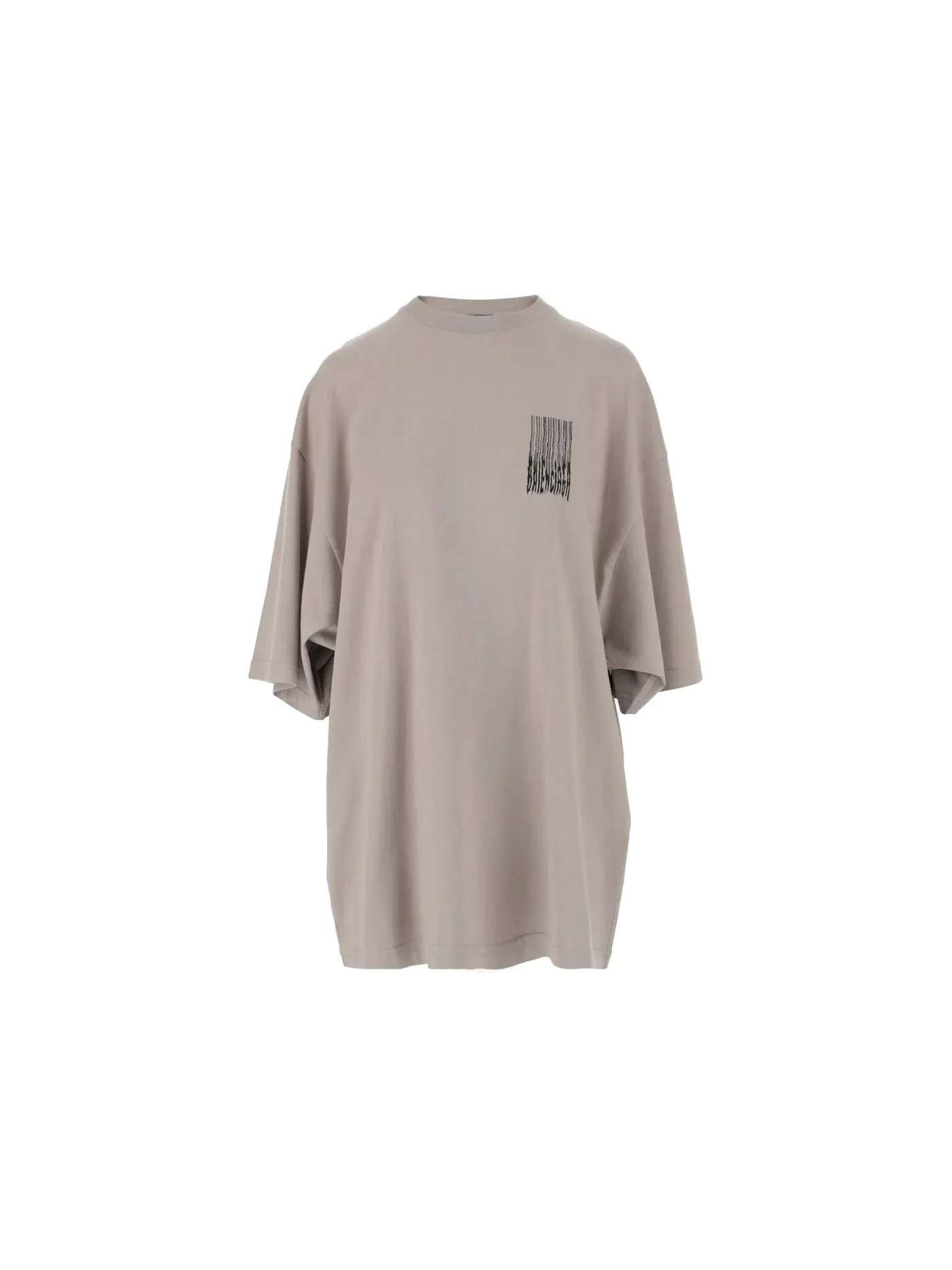Мужская футболка с принтом Balenciaga Wide Fit Barcode T-Shirt — изображение 1 из 2, серый