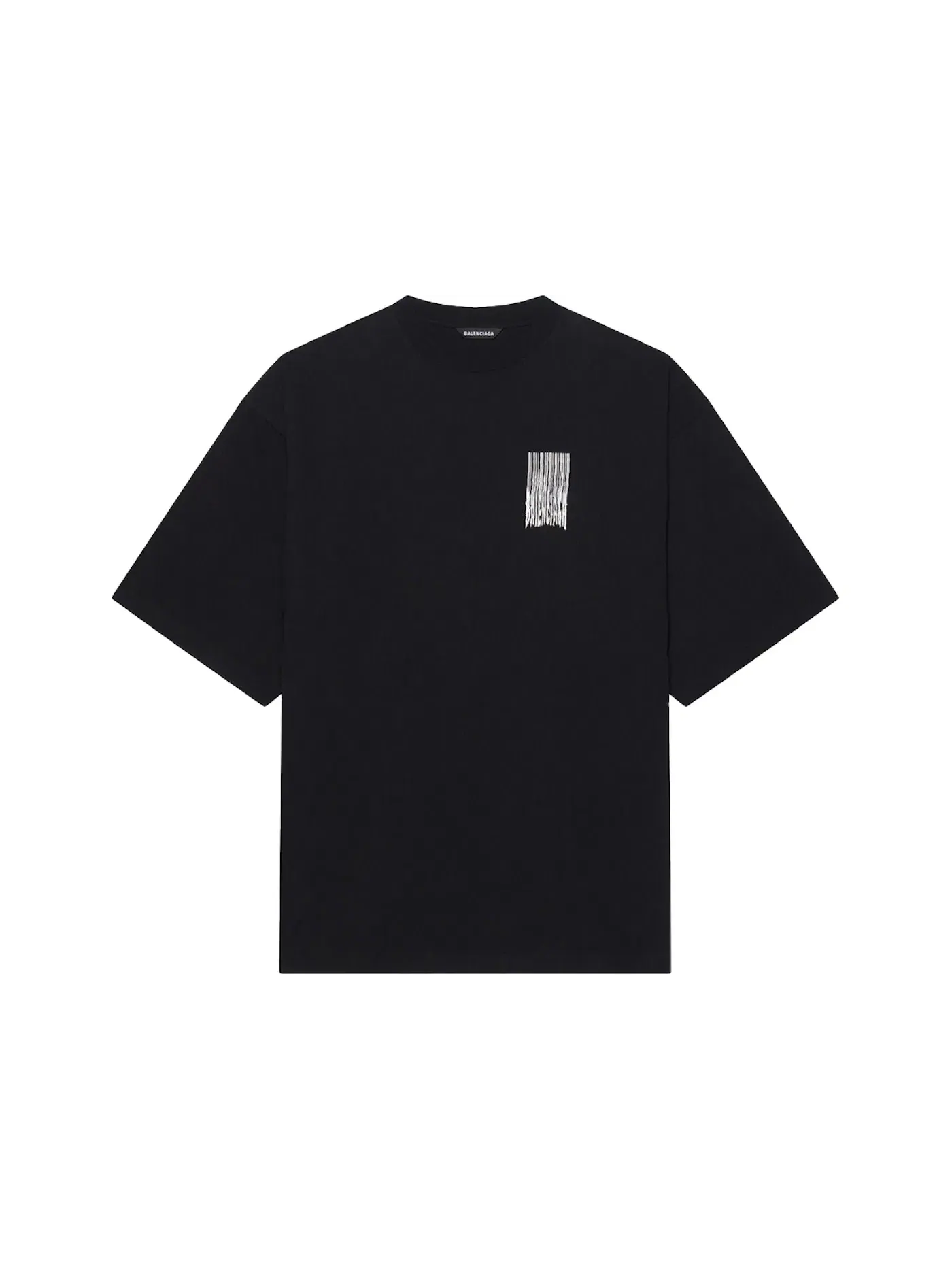 Мужская футболка с принтом Balenciaga Wide Fit Barcode T-Shirt — изображение 1 из 2, черный