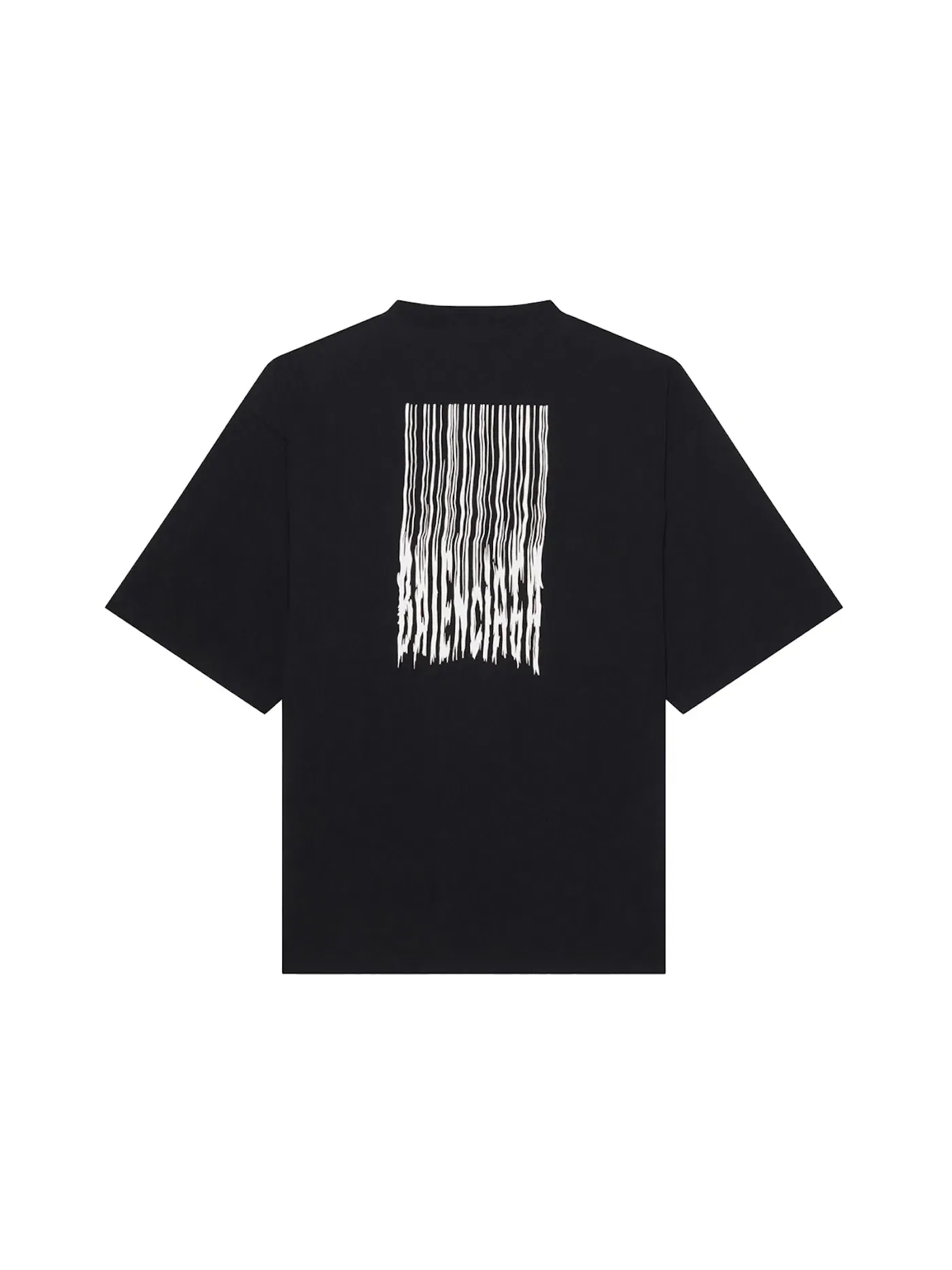 Мужская футболка с принтом Balenciaga Wide Fit Barcode T-Shirt — изображение 2 из 2, черный