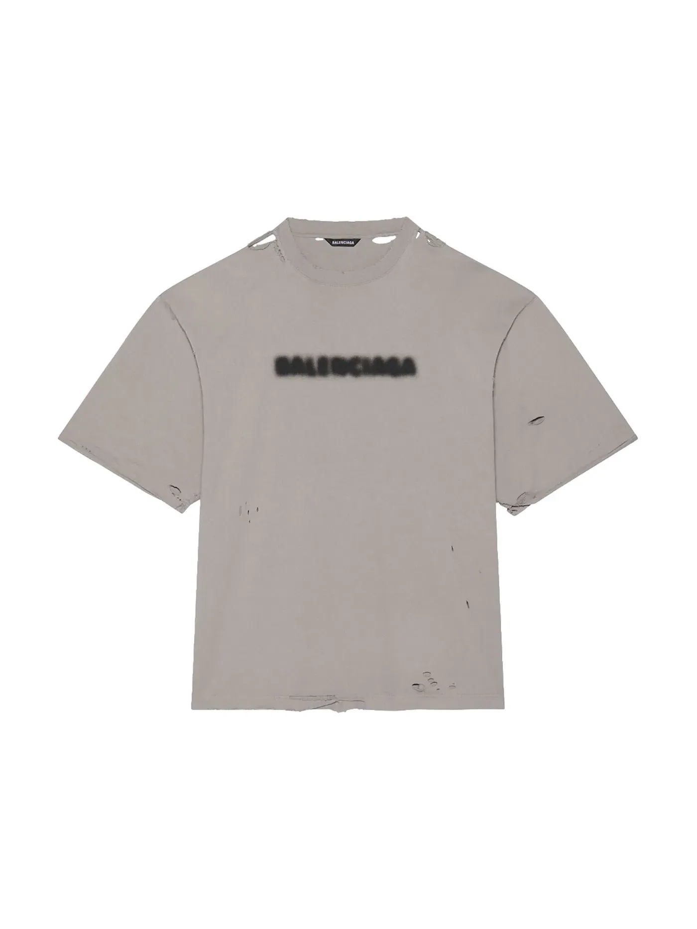 Мужская футболка свободного кроя с принтом Blurry T-Shirt Balenciaga — изображение 1 из 2, серый черный