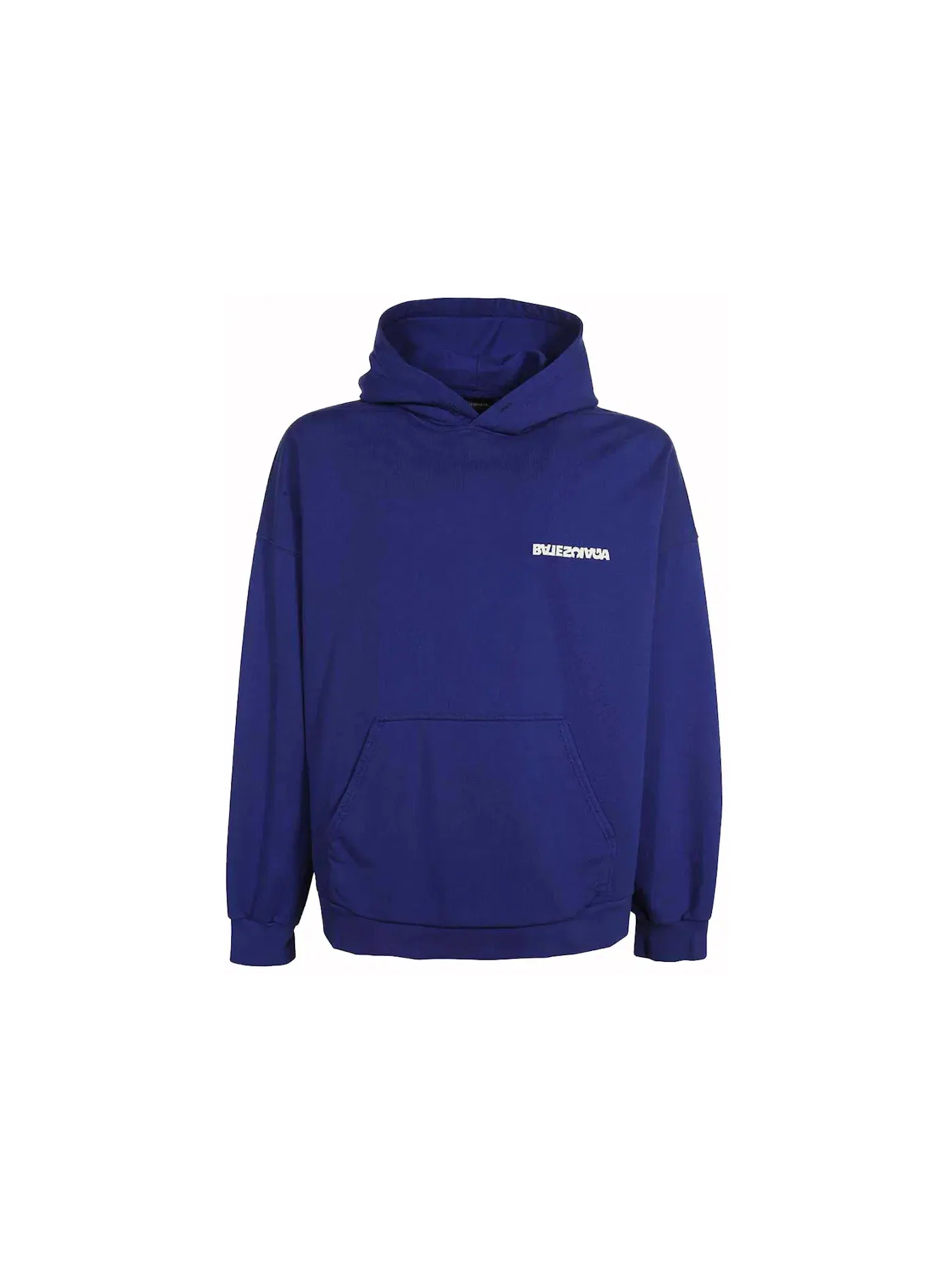 Мужской худи с принтом Balenciaga Wide Fit Logo — изображение 1 из 2, синий