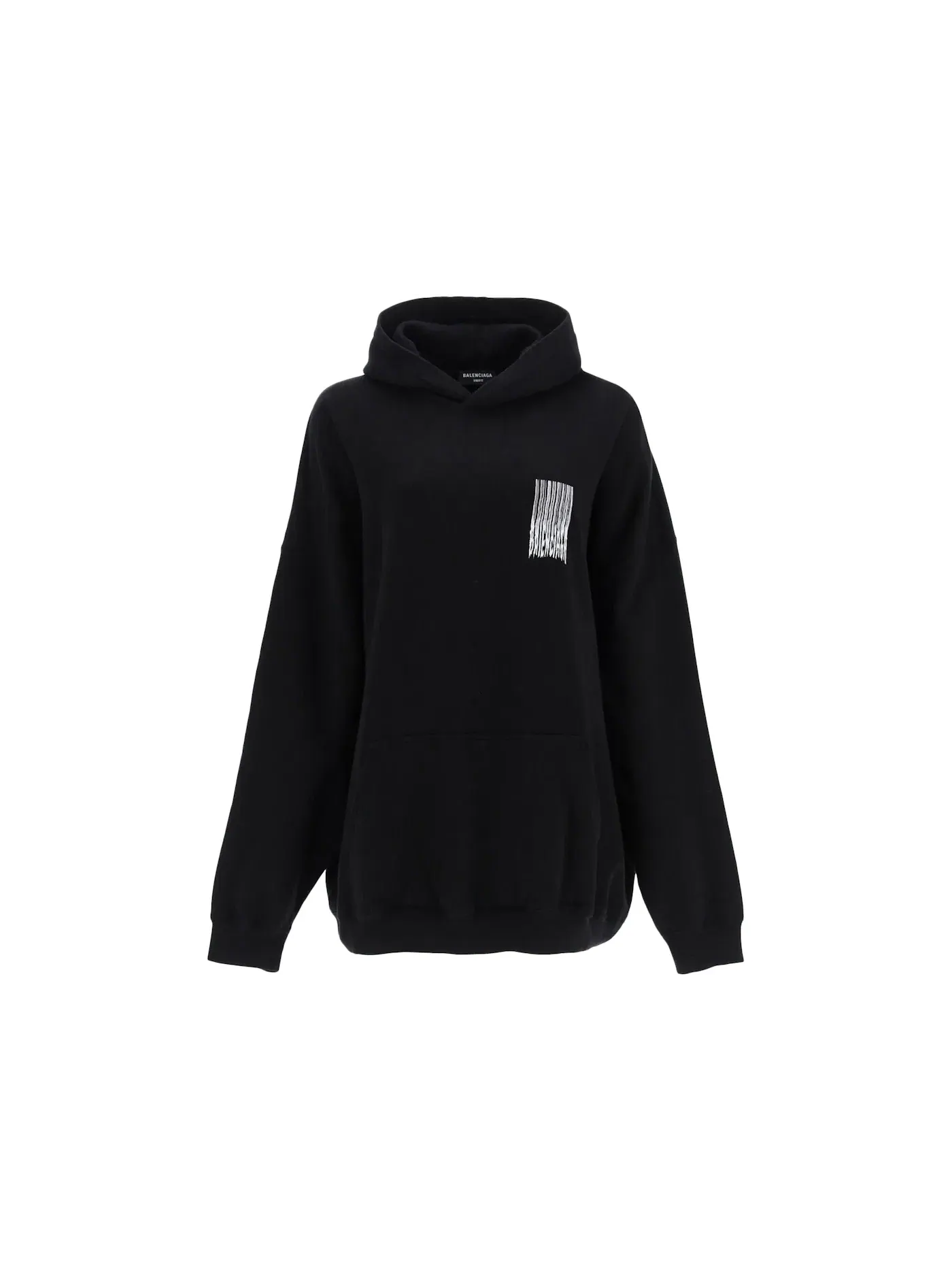 Женский худи с логотипом Barcode Cotton Balenciaga — изображение 1 из 2, черный