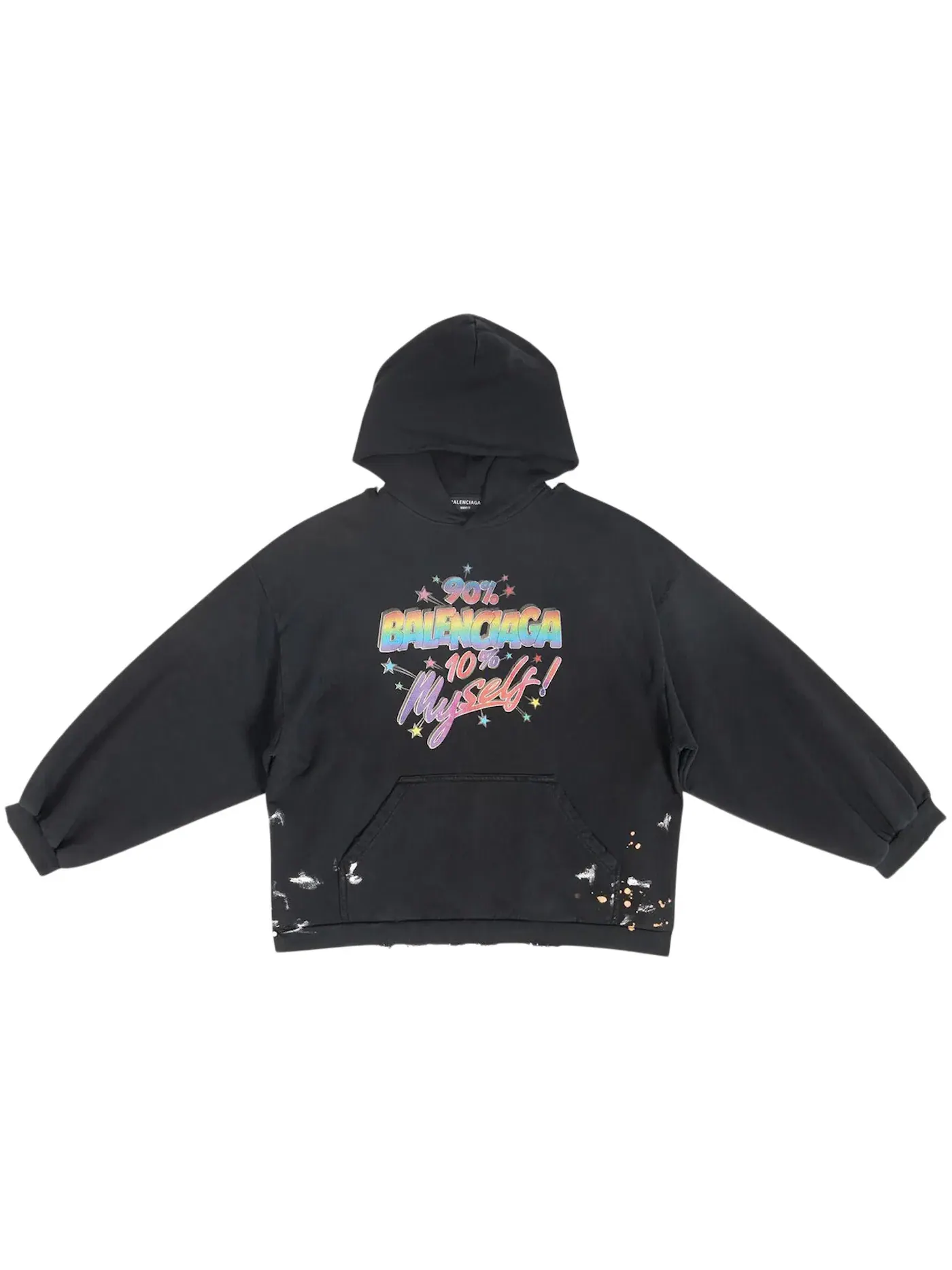 Женский худи с принтом 90/10 Small Fit Balenciaga — изображение 1 из 2, черный мульти
