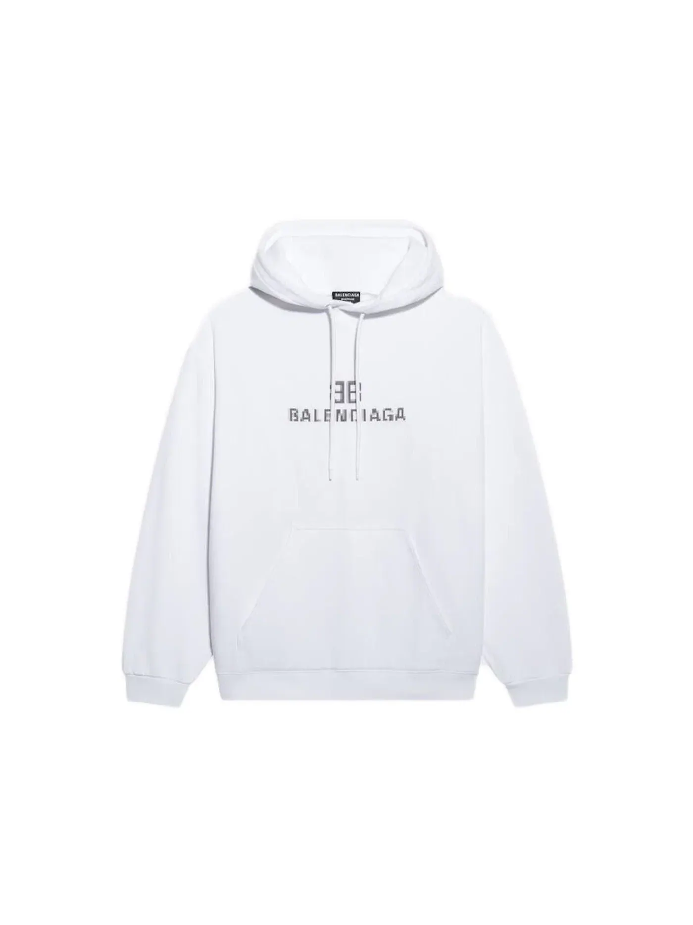 Женский худи среднего кроя BB Pixel Medium Fit Hoodie Balenciaga — изображение 1 из 1, белый