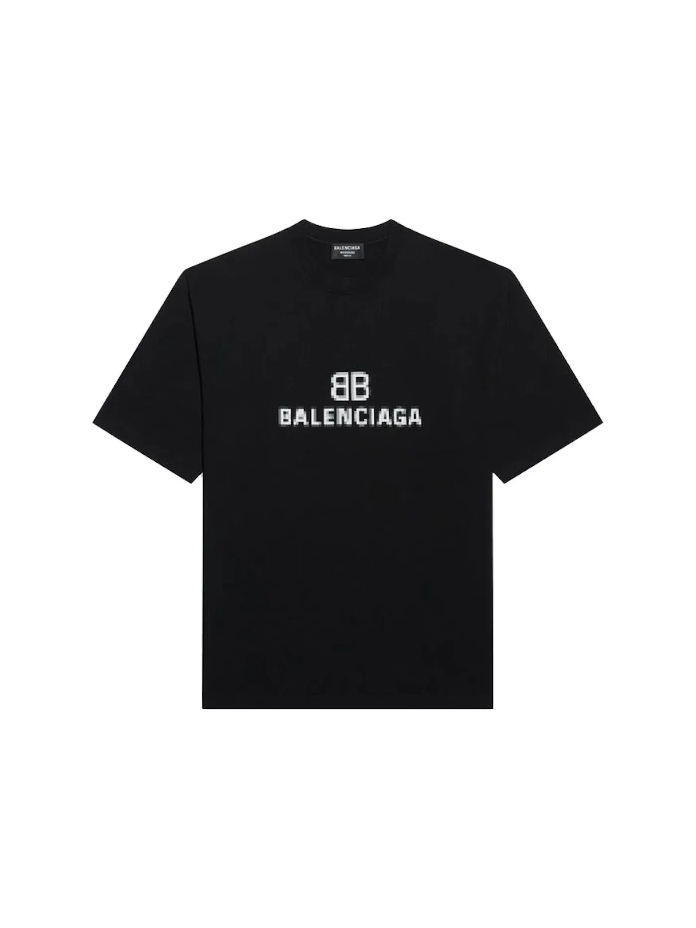 Женская футболка свободного кроя BB Pixel Medium Fit T-shirt Balenciaga — изображение 1 из 1, черный