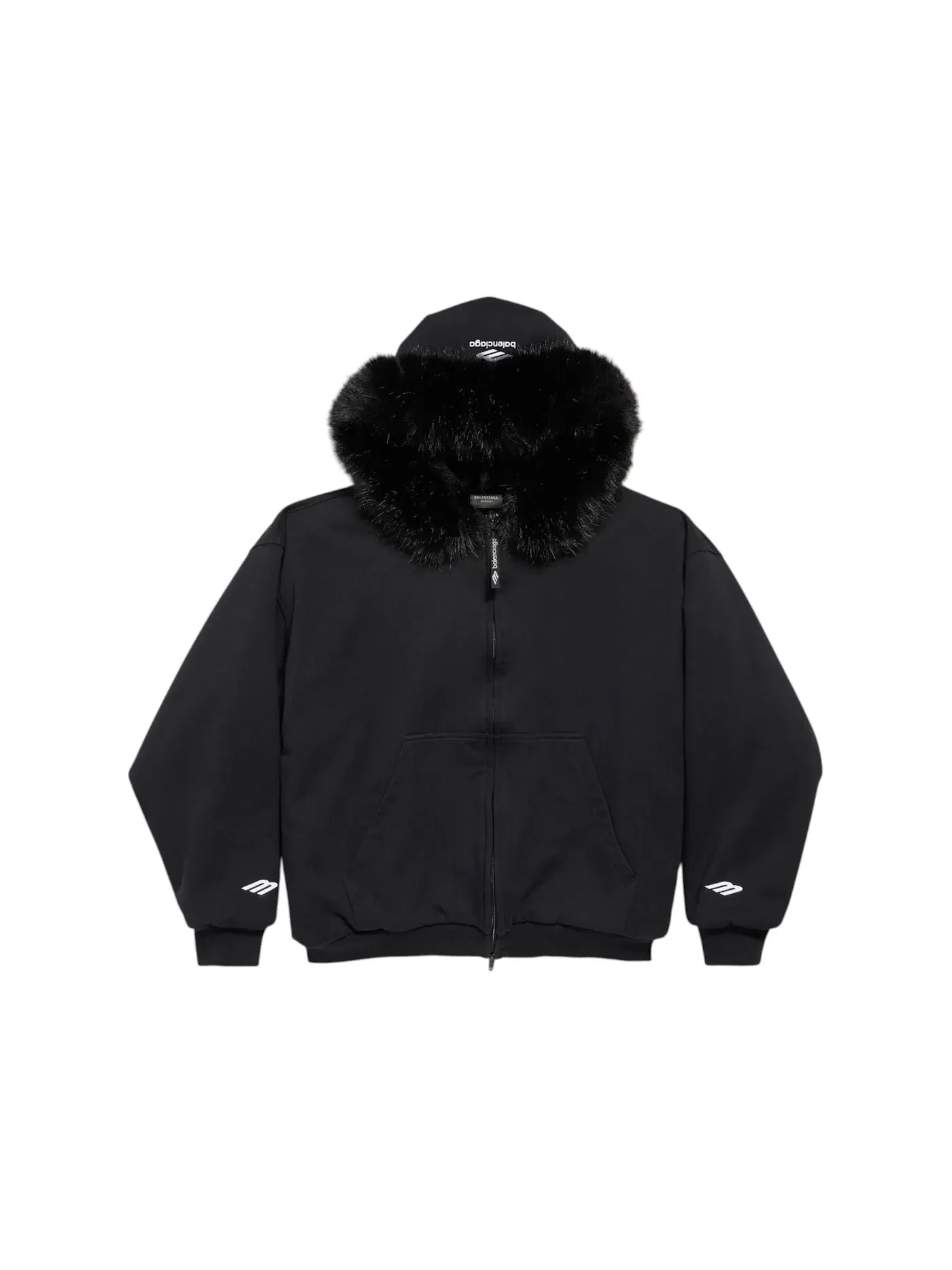 Женское пальто из флиса с молнией Balenciaga — изображение 1 из 2, черный