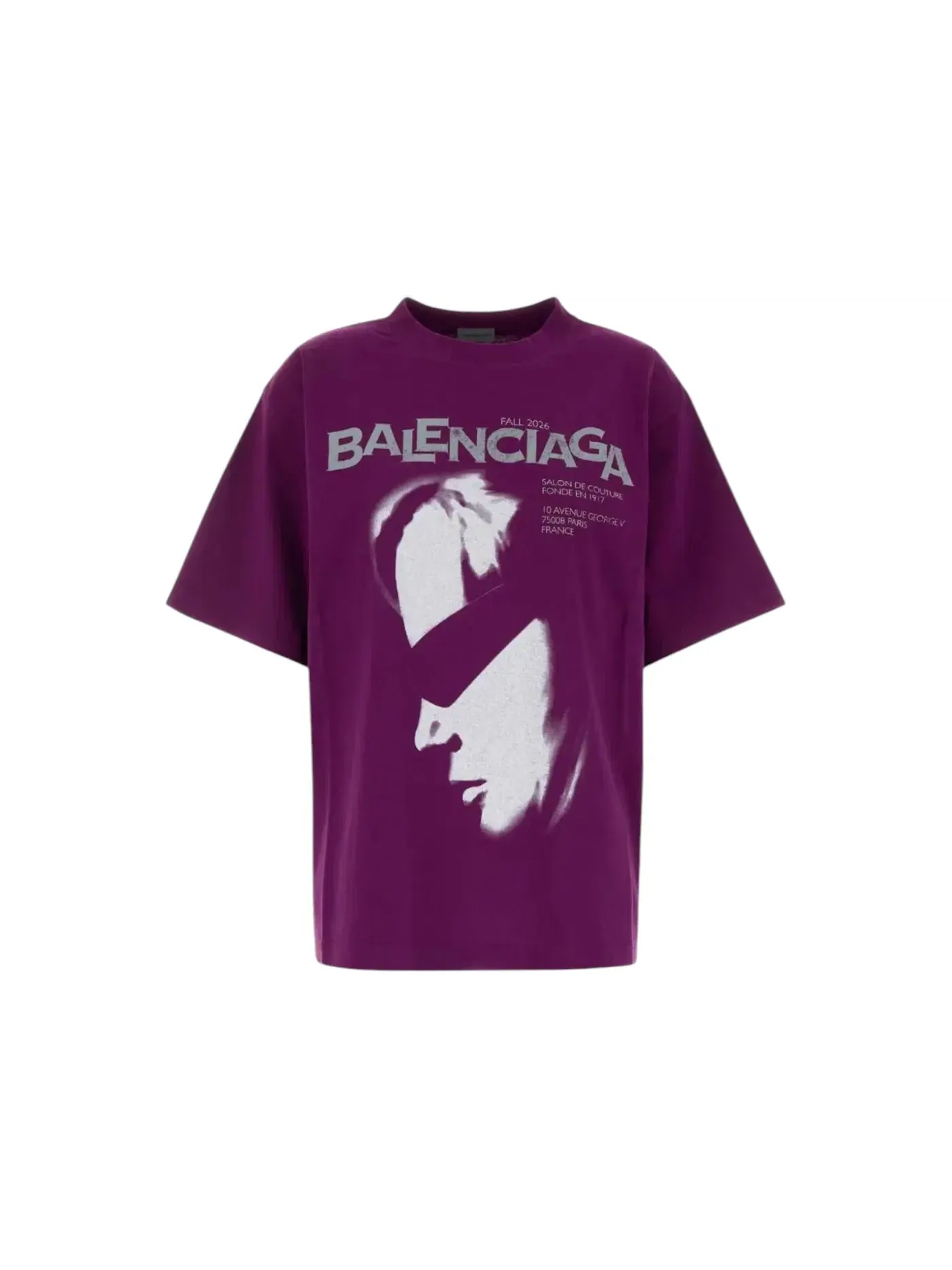Женская футболка свободного кроя Balenciaga — изображение 1 из 1, фиолетовый