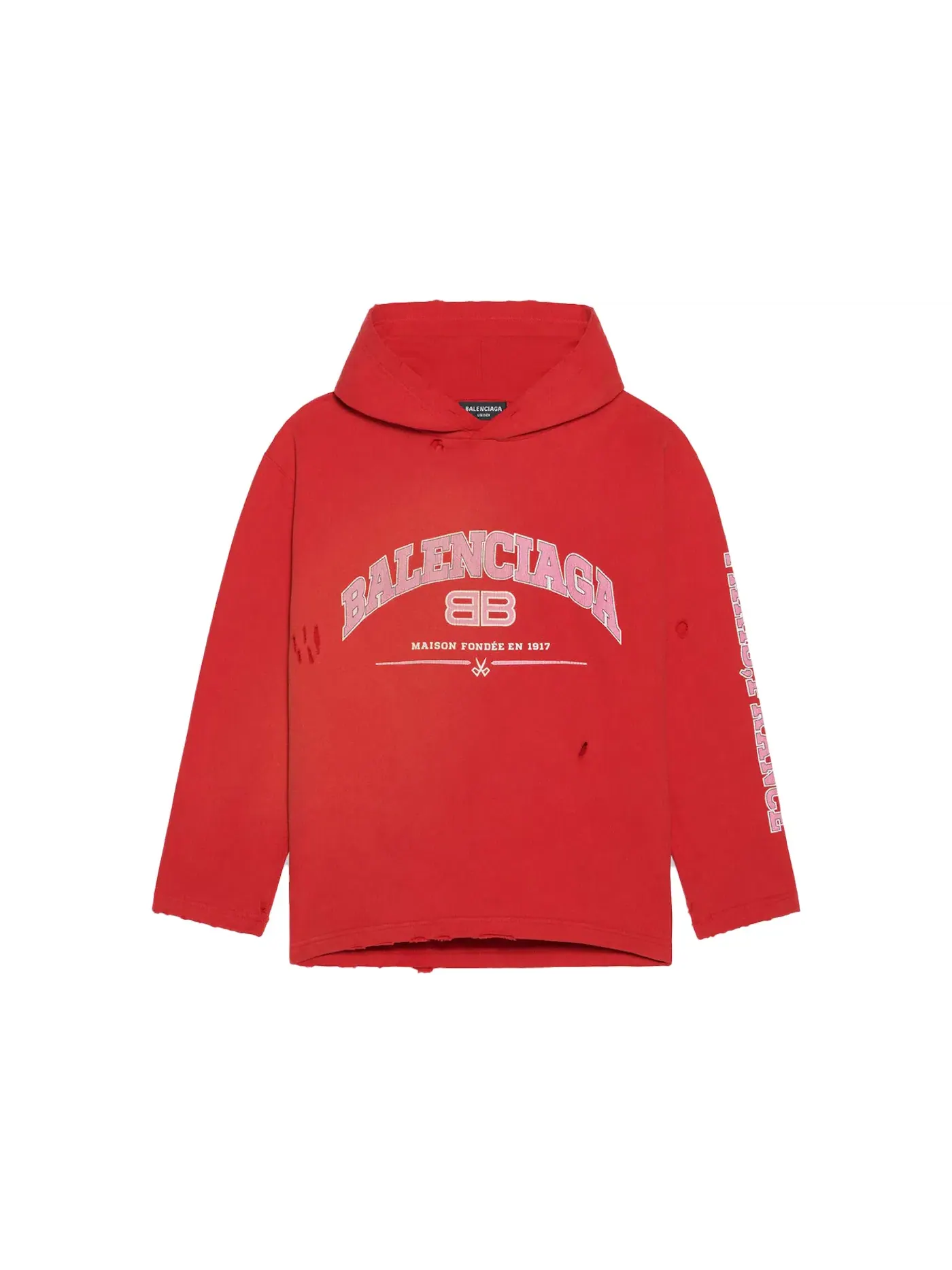 Женский укороченный худи Balenciaga Hoodie — изображение 1 из 2, красный