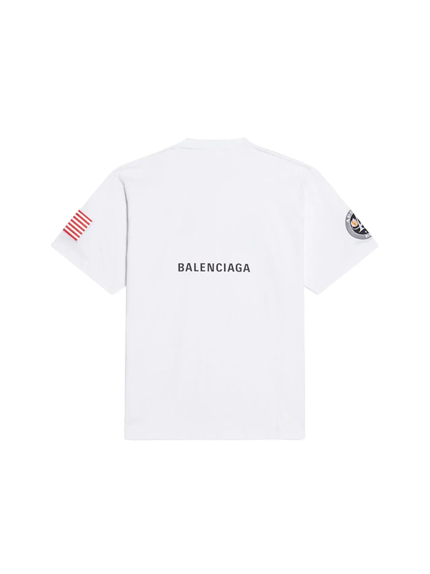 Женская футболка с принтом NASA Space Multi-Patch Balenciaga — изображение 2 из 2, белый