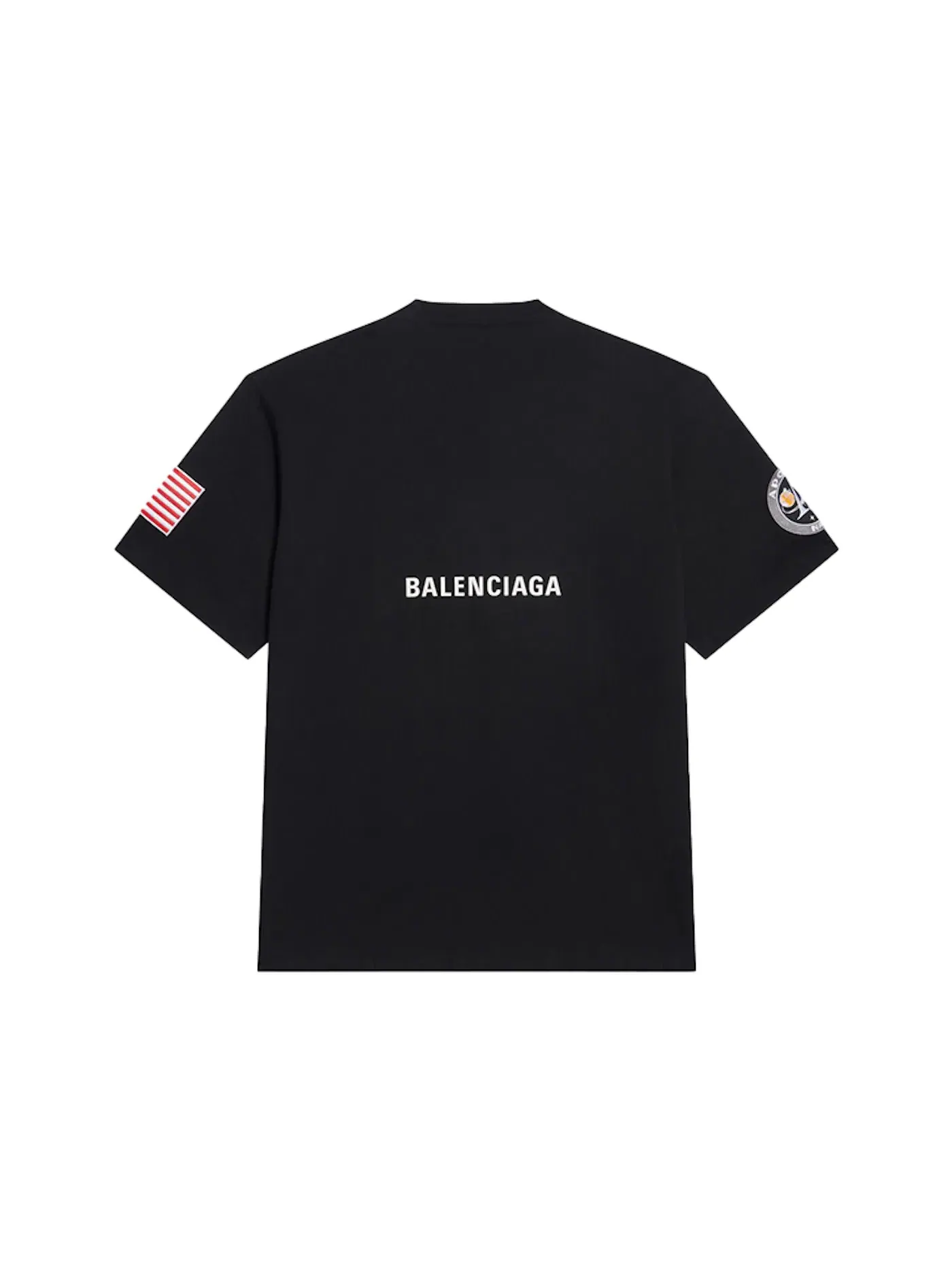 Женская футболка с принтом NASA Space Multi-Patch Balenciaga — изображение 2 из 2, черный