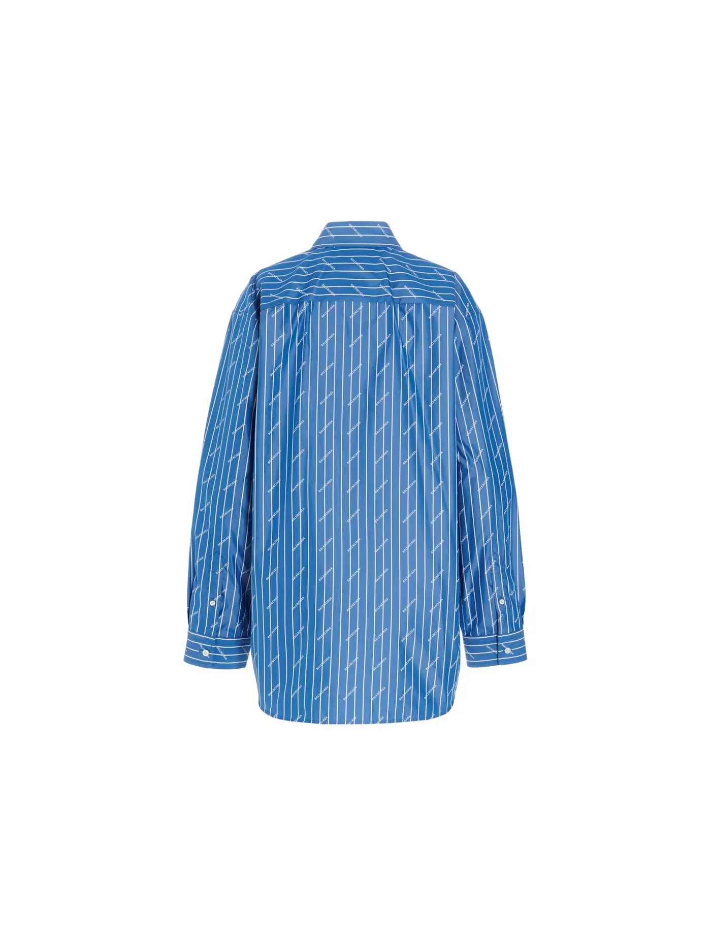 Женская рубашка с принтом Oversized Stripe Logo Balenciaga — изображение 2 из 2, синий белый