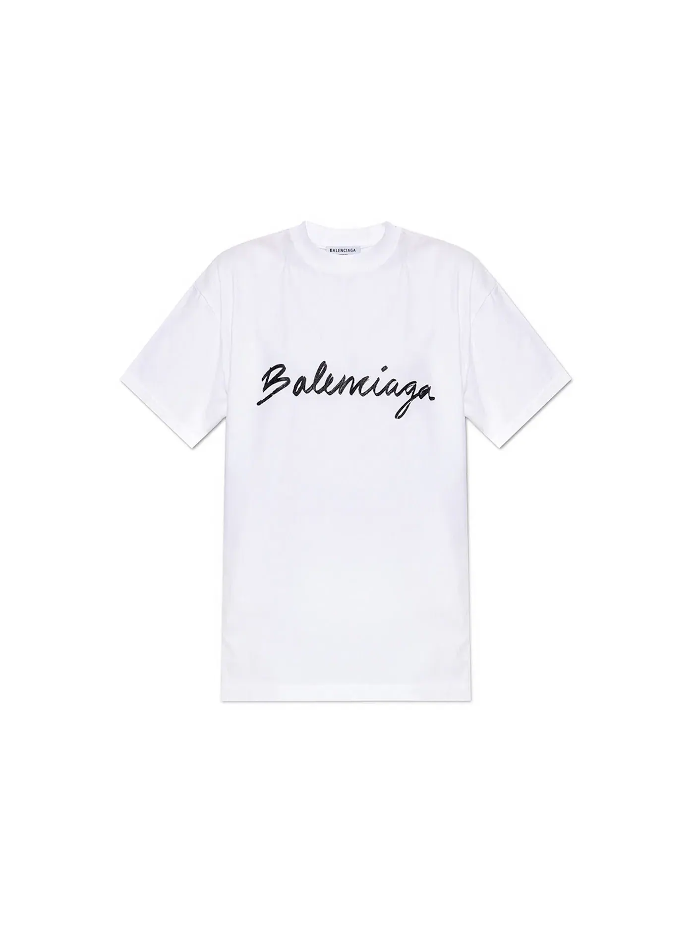 Женская футболка с принтом Script Logo Balenciaga — изображение 1 из 1, белый/черный