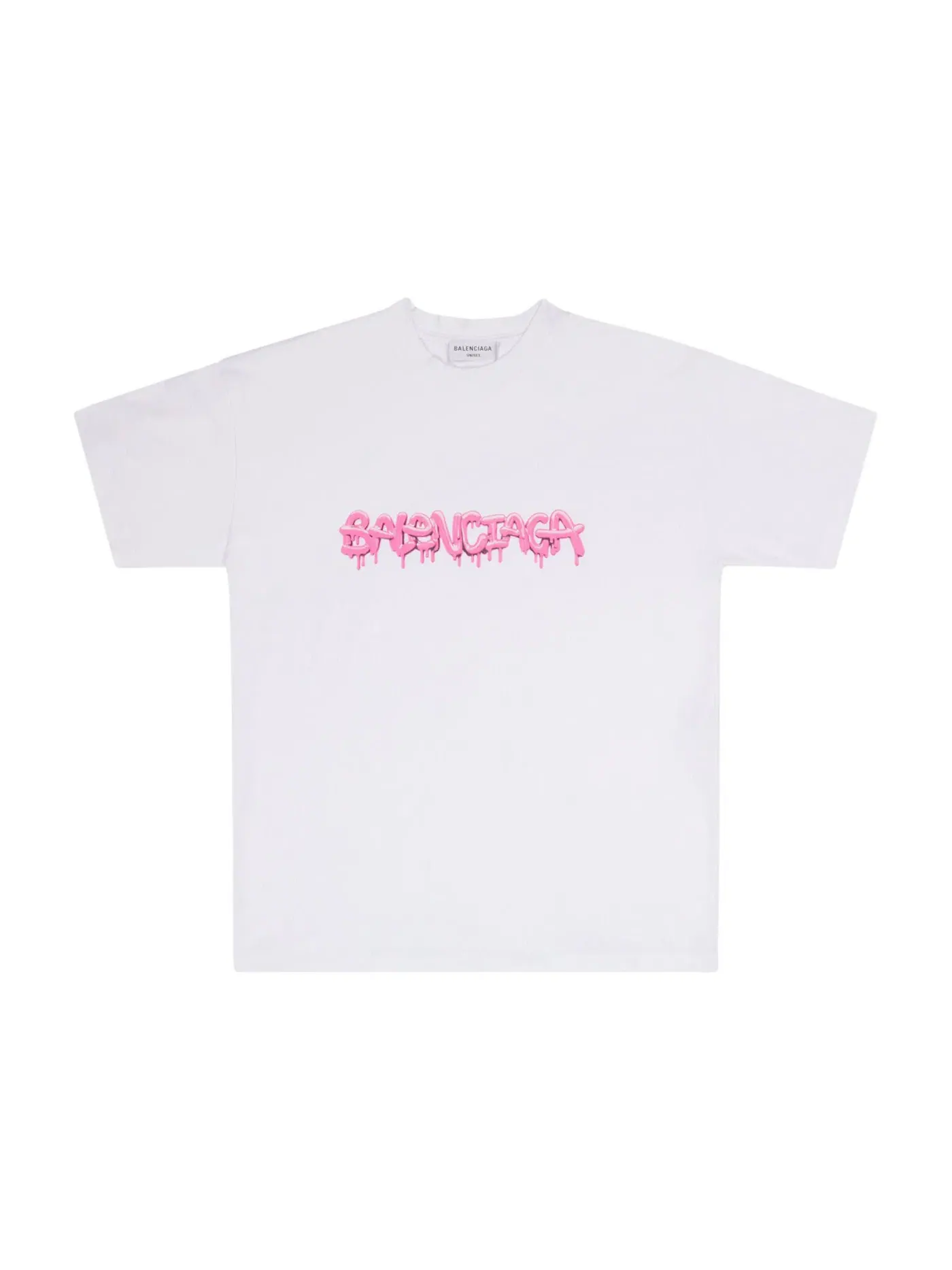 Женская футболка с принтом Slime Medium Fit Vintage Balenciaga — изображение 1 из 2, белый/розовый