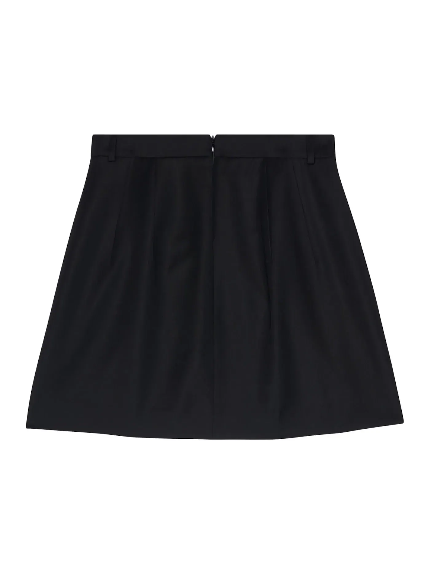 Женская мини-юбка свободного кроя из шерстяного габардина Virgin Wool Twill Balenciaga — изображение 2 из 2, черный