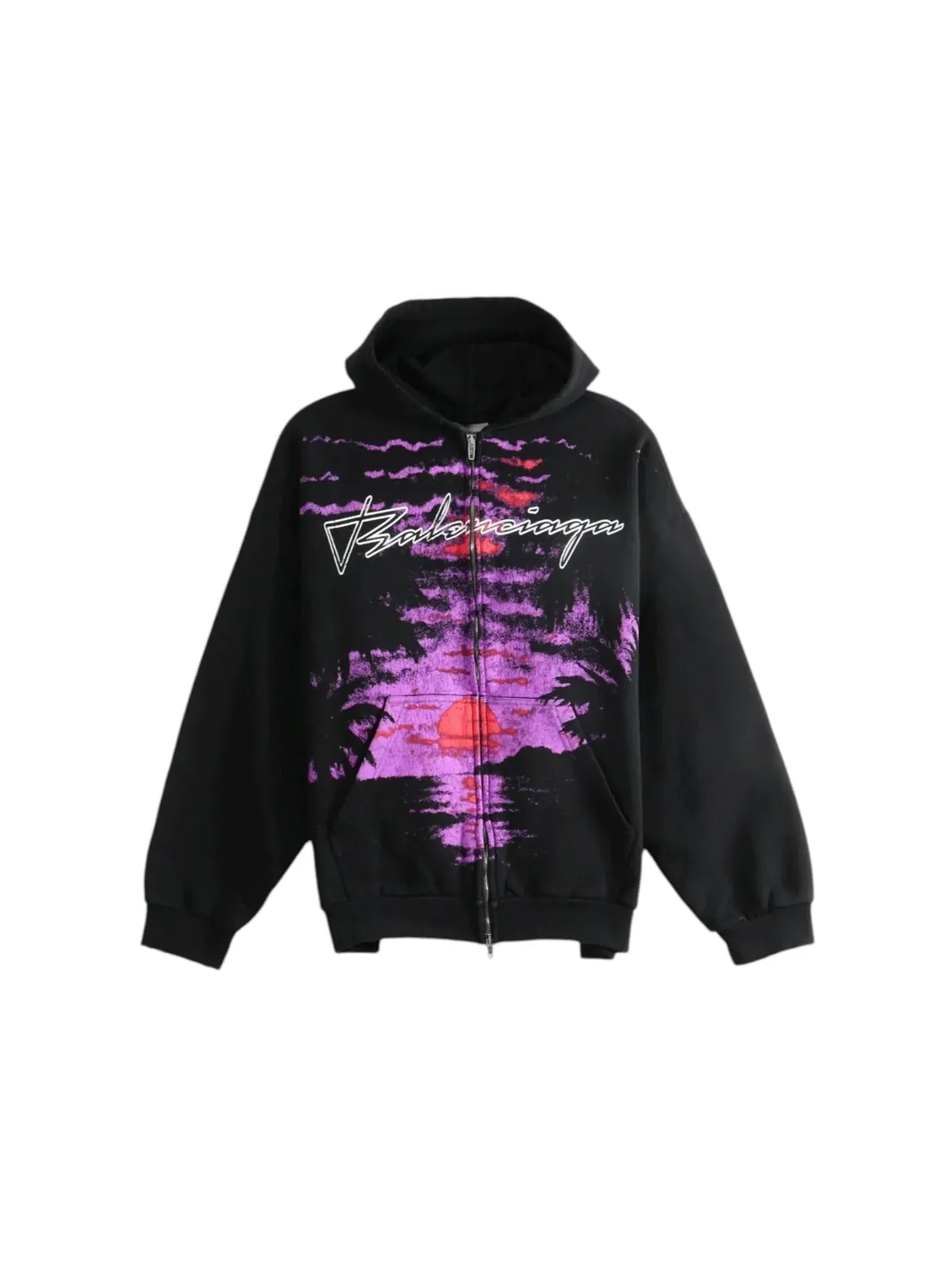 Женская худи с принтом Hoodie Balenciaga — изображение 1 из 1, черный