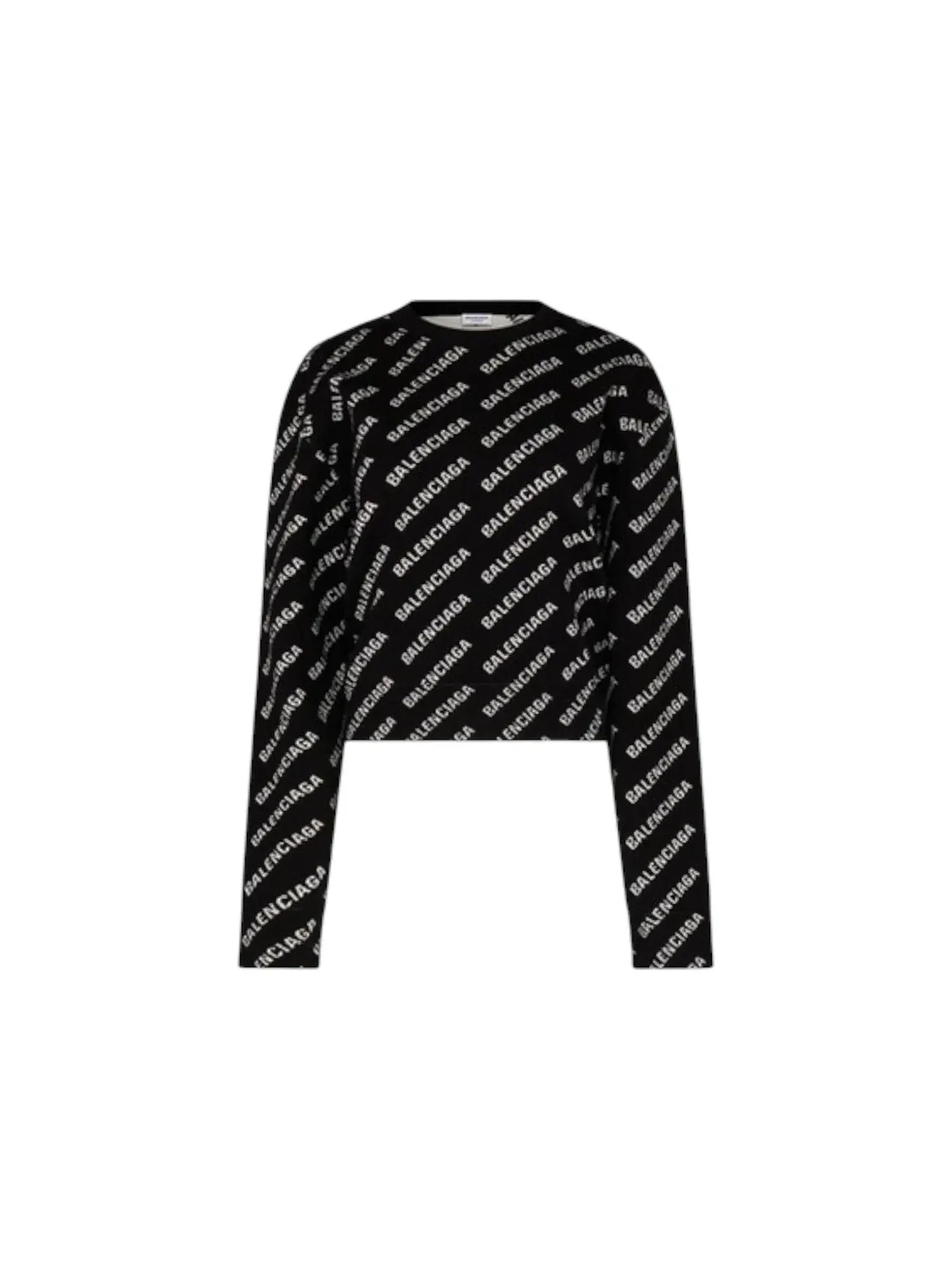 Женский укороченный свитер с принтом Sweater Balenciaga — изображение 1 из 1, черный
