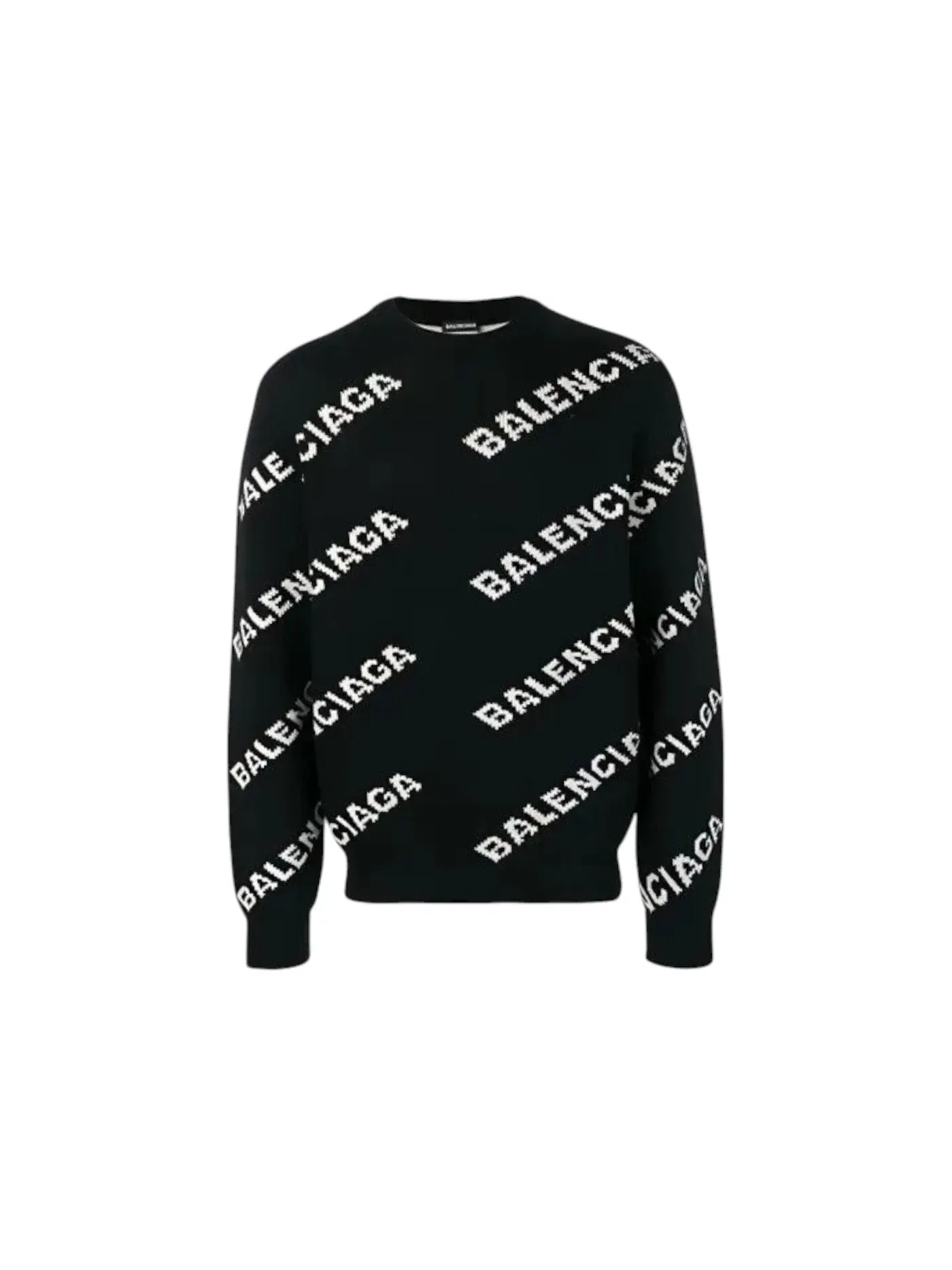 Мужской свитер с принтом Wool All Over Print Balenciaga — изображение 1 из 1, черный
