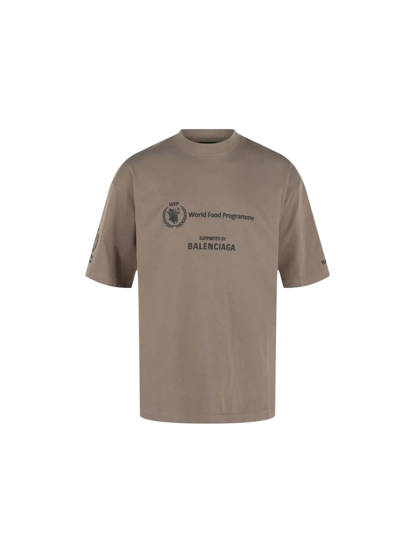 Мужская футболка с принтом Balenciaga World Food Programme Crewneck T-Shirt — изображение 1 из 3, черный