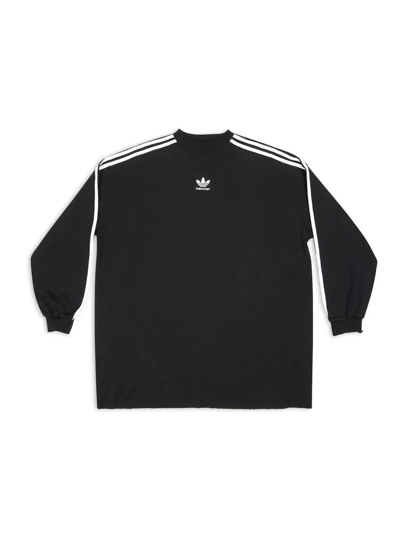 Унисекс футболка с длинным рукавом оверсайз Oversized Balenciaga — изображение 1 из 1, черный