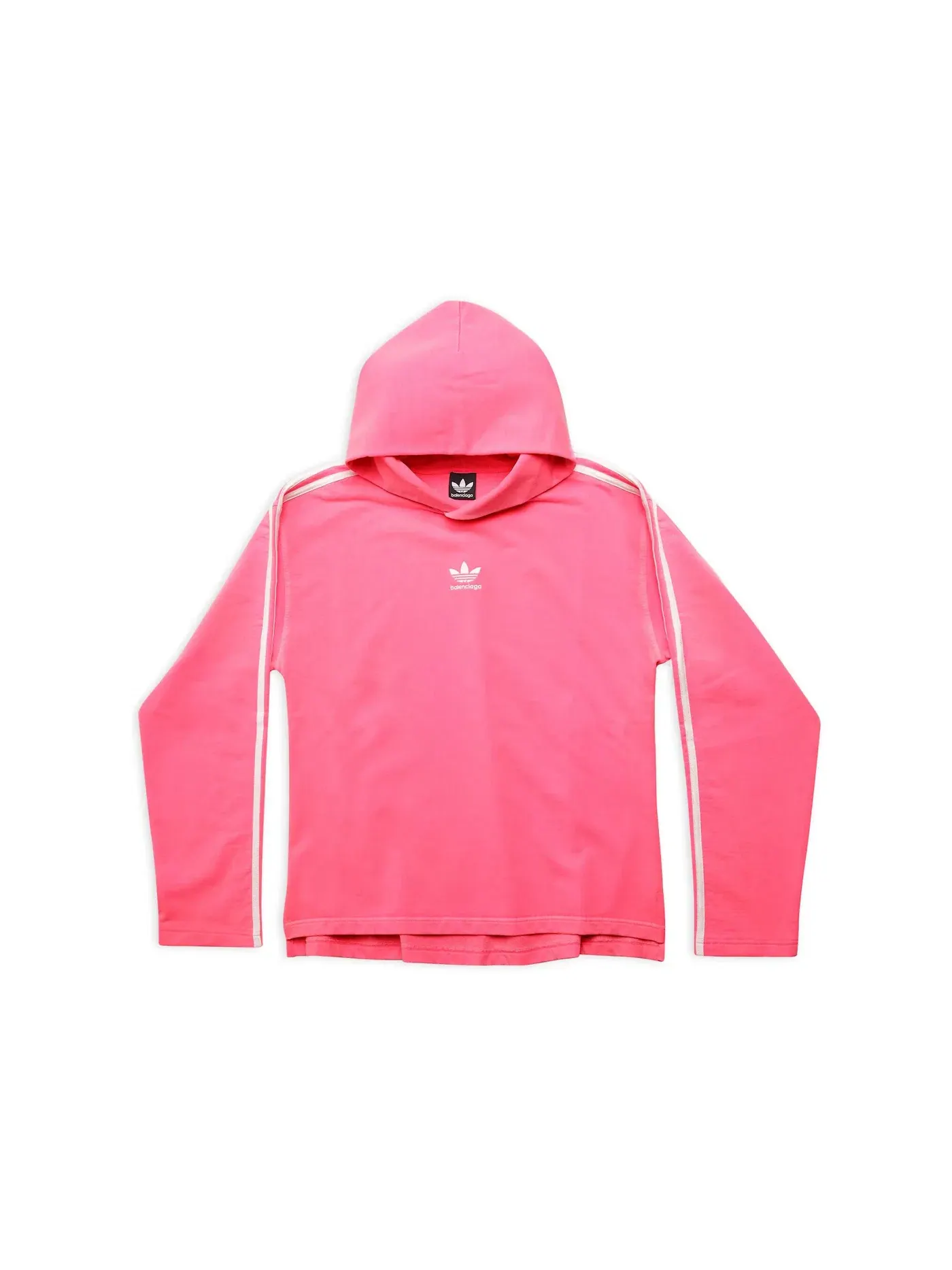 Женский худи с принтом No Rib Hoodie Medium Fit Balenciaga — изображение 1 из 3, неоновый розовый