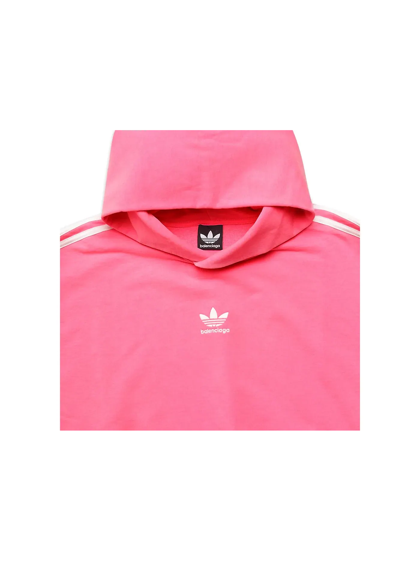 Женский худи с принтом No Rib Hoodie Medium Fit Balenciaga — изображение 3 из 3, неоновый розовый