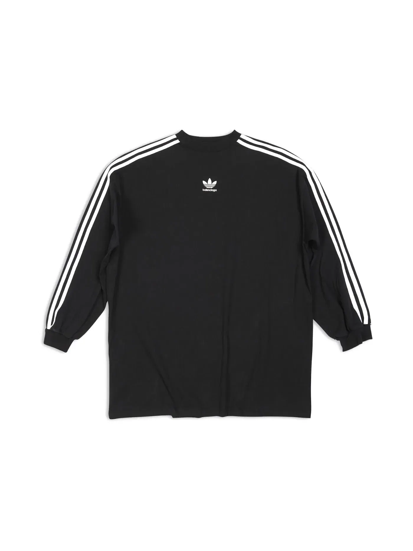 Мужская футболка с длинным рукавом оверсайз Balenciaga x Adidas — изображение 1 из 2, черный