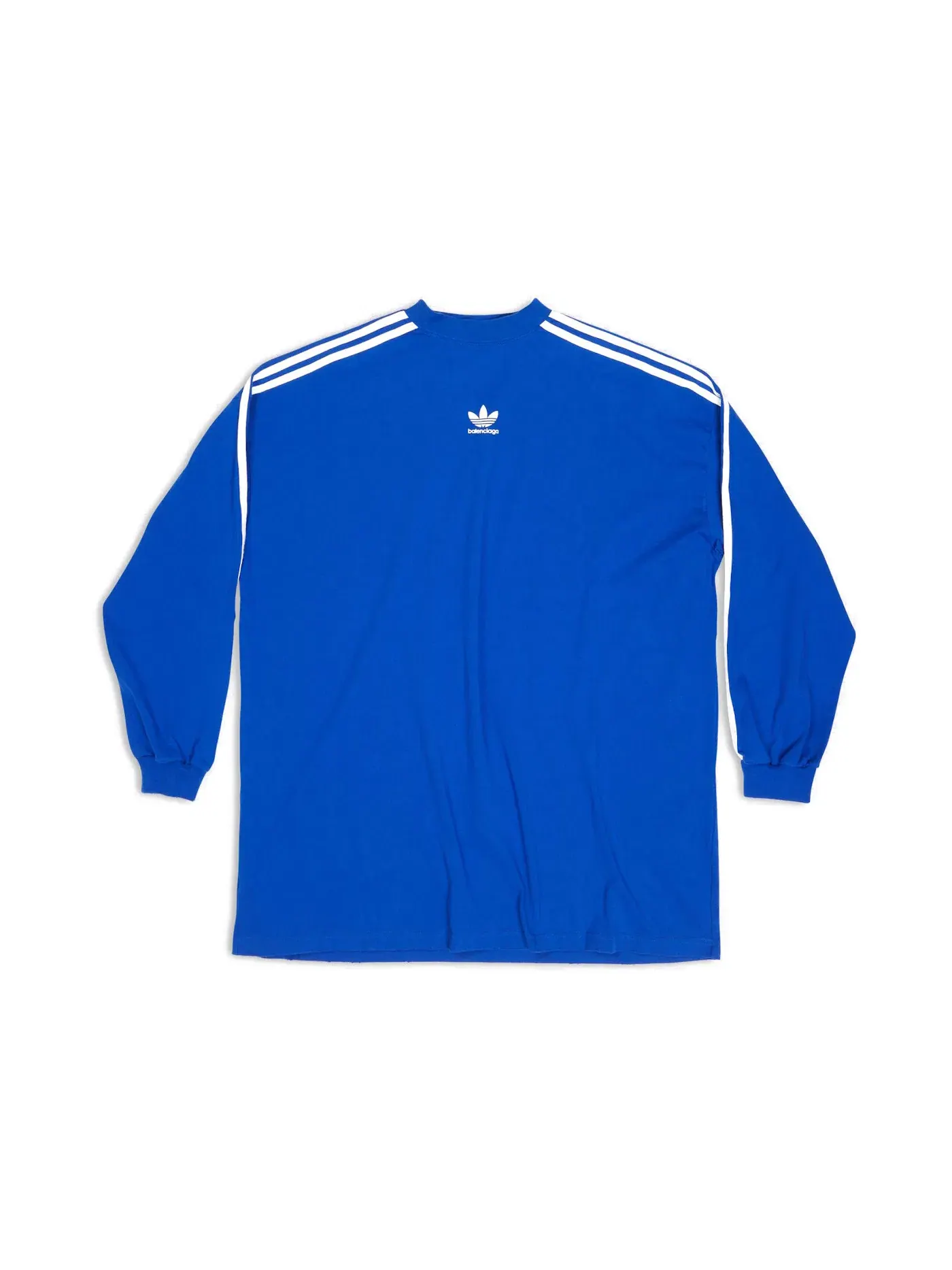 Мужская футболка с длинным рукавом оверсайз Balenciaga x Adidas — изображение 1 из 2, синий