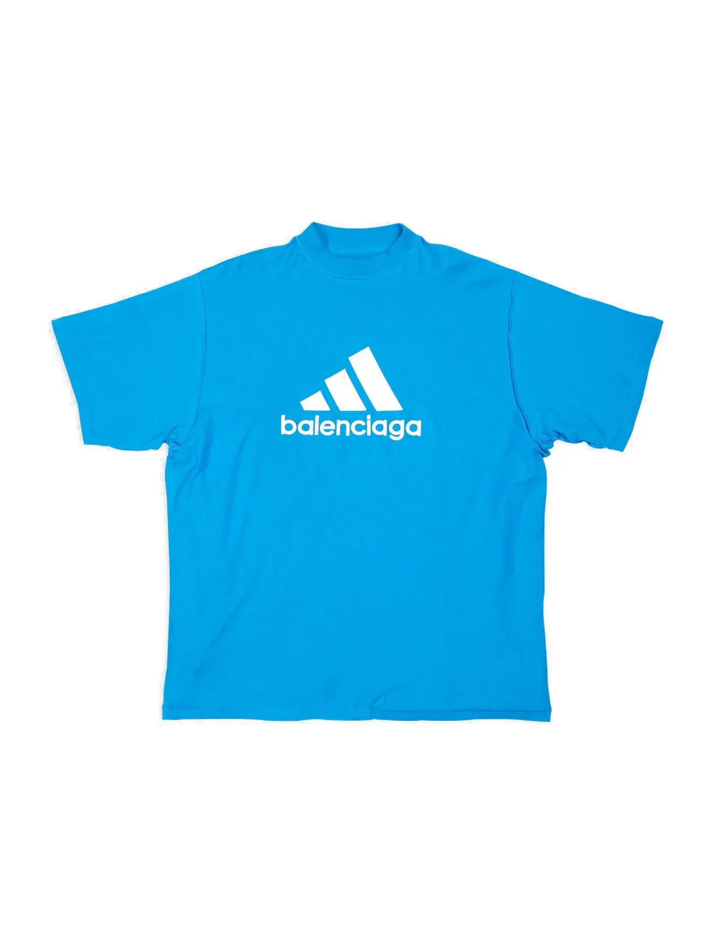 Мужская футболка оверсайз Balenciaga x Adidas — изображение 1 из 2, синий