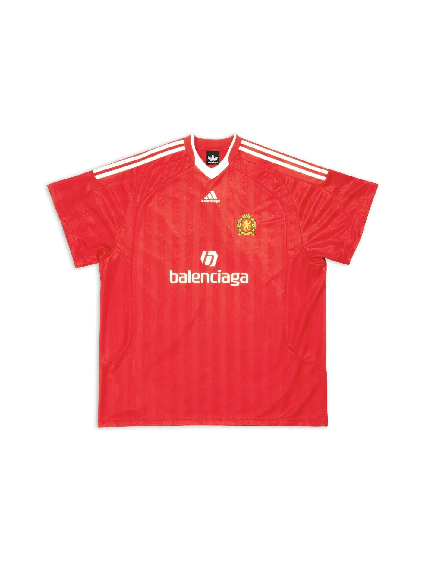 Футболка оверсайз с принтом Balenciaga x Adidas Soccer — изображение 1 из 2, красный