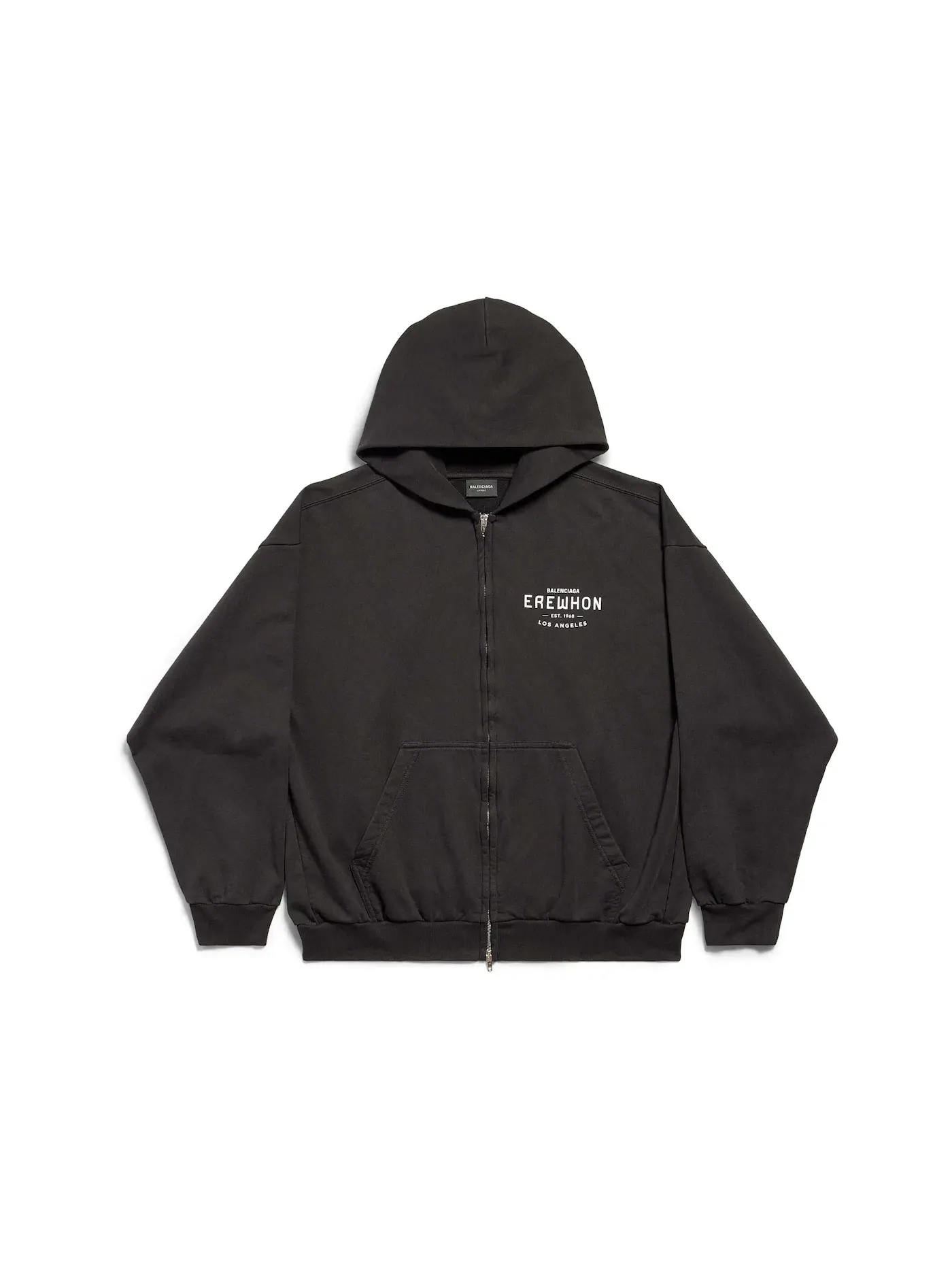 Унисекс худи с принтом Balenciaga x Erewhon Los Angeles Hoodie Medium Fit — изображение 1 из 2, черный/белый