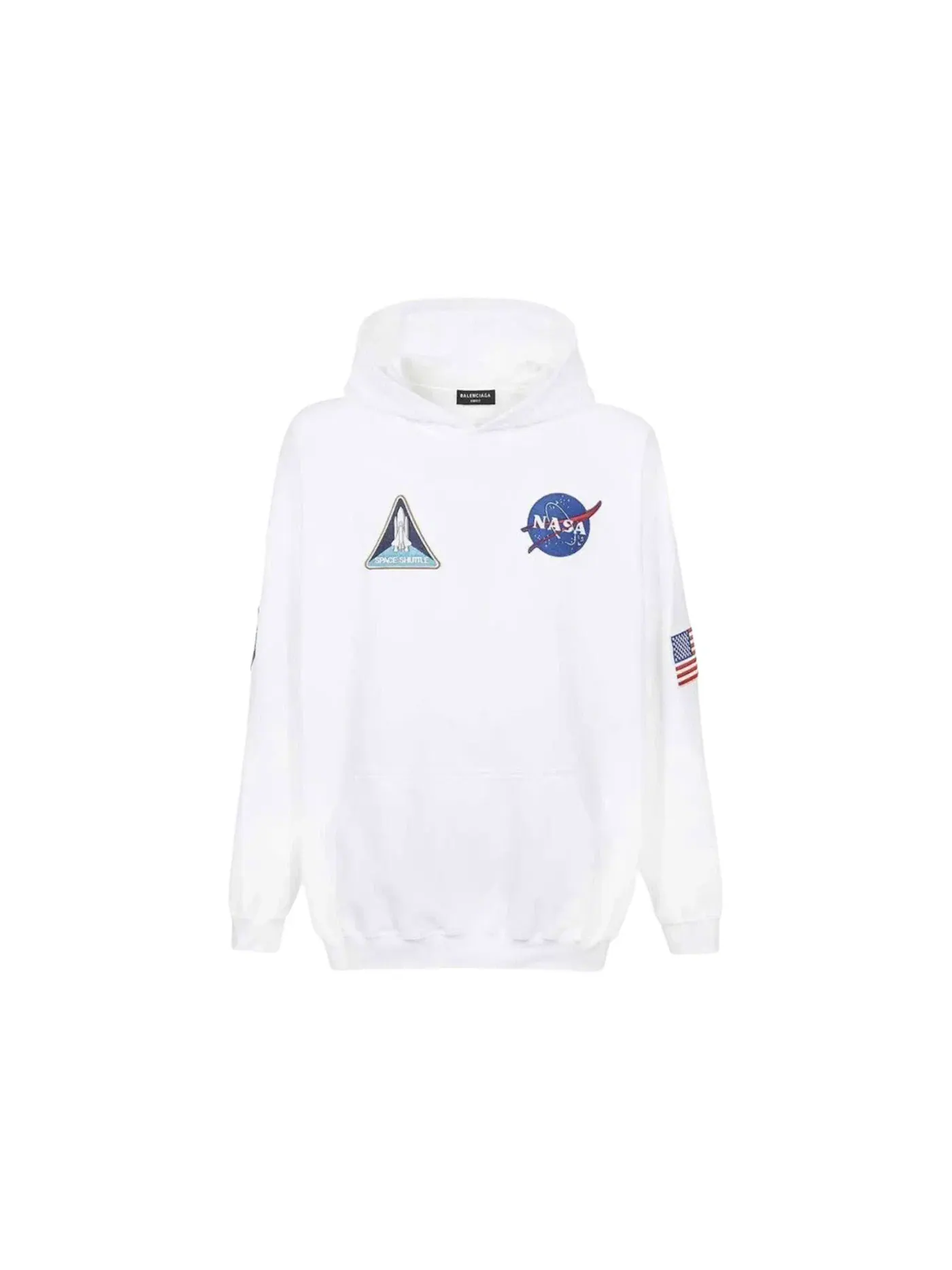 Мужская худи с принтом Balenciaga x NASA Hoodie — изображение 1 из 2, белый