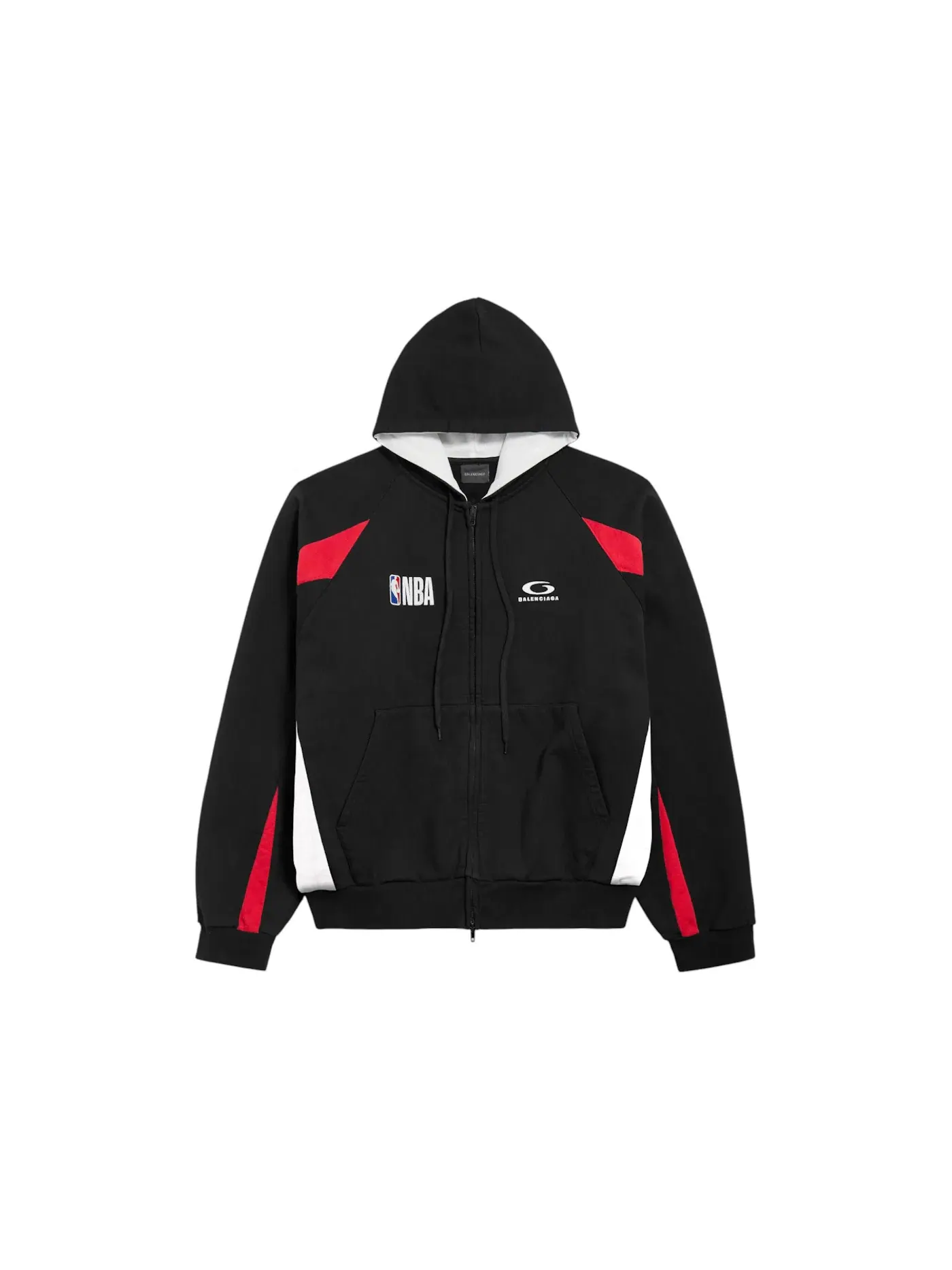 Мужская худи оверсайз на молнии Balenciaga x NBA — изображение 1 из 1, черный/мульти