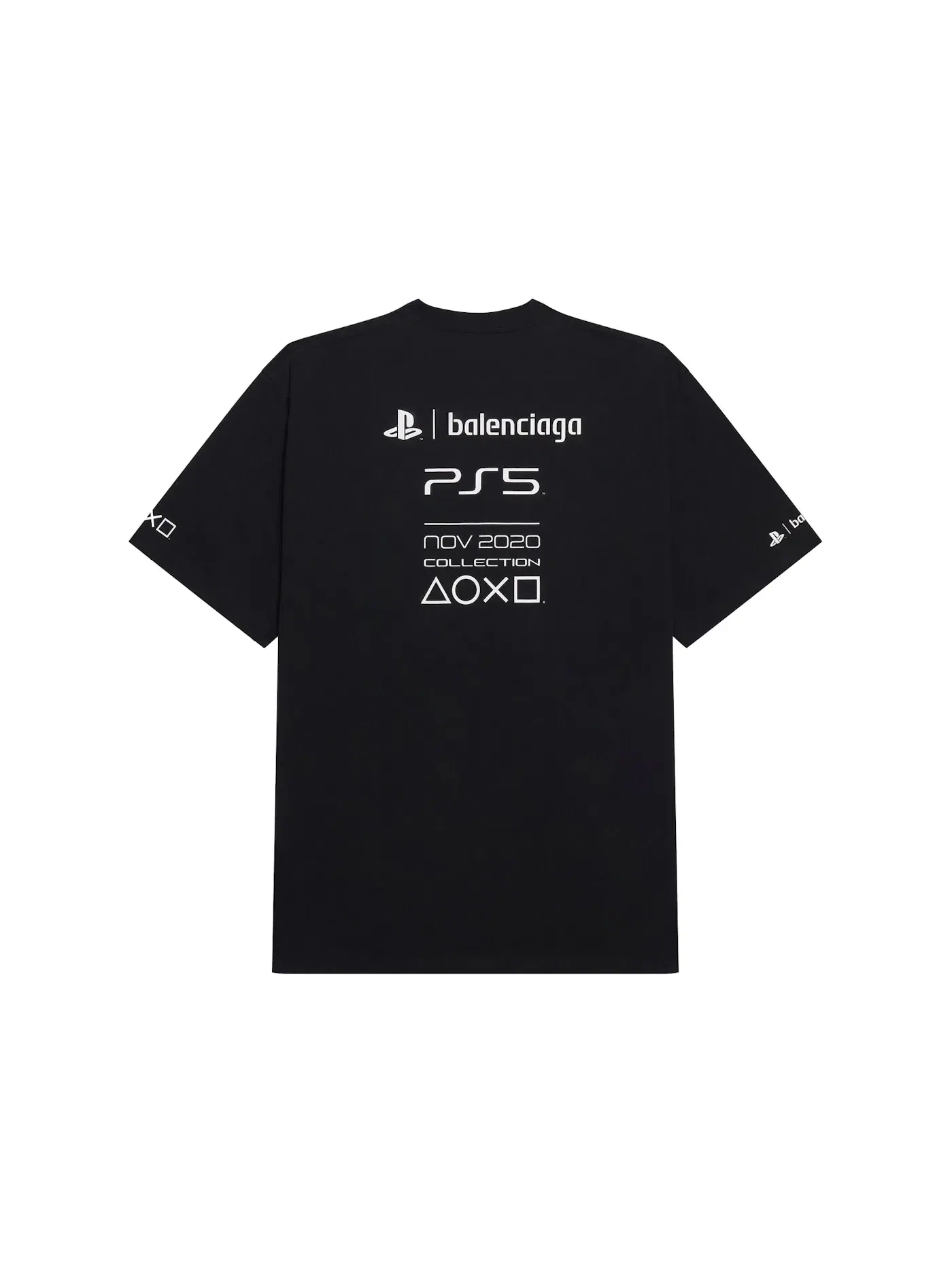 Мужская футболка с принтом Balenciaga x PlayStation T-shirt Balenciaga — изображение 2 из 2, черный