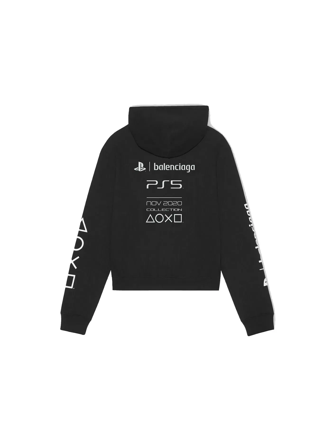 Мужской худи с принтом Hoodie Balenciaga — изображение 2 из 2, черный