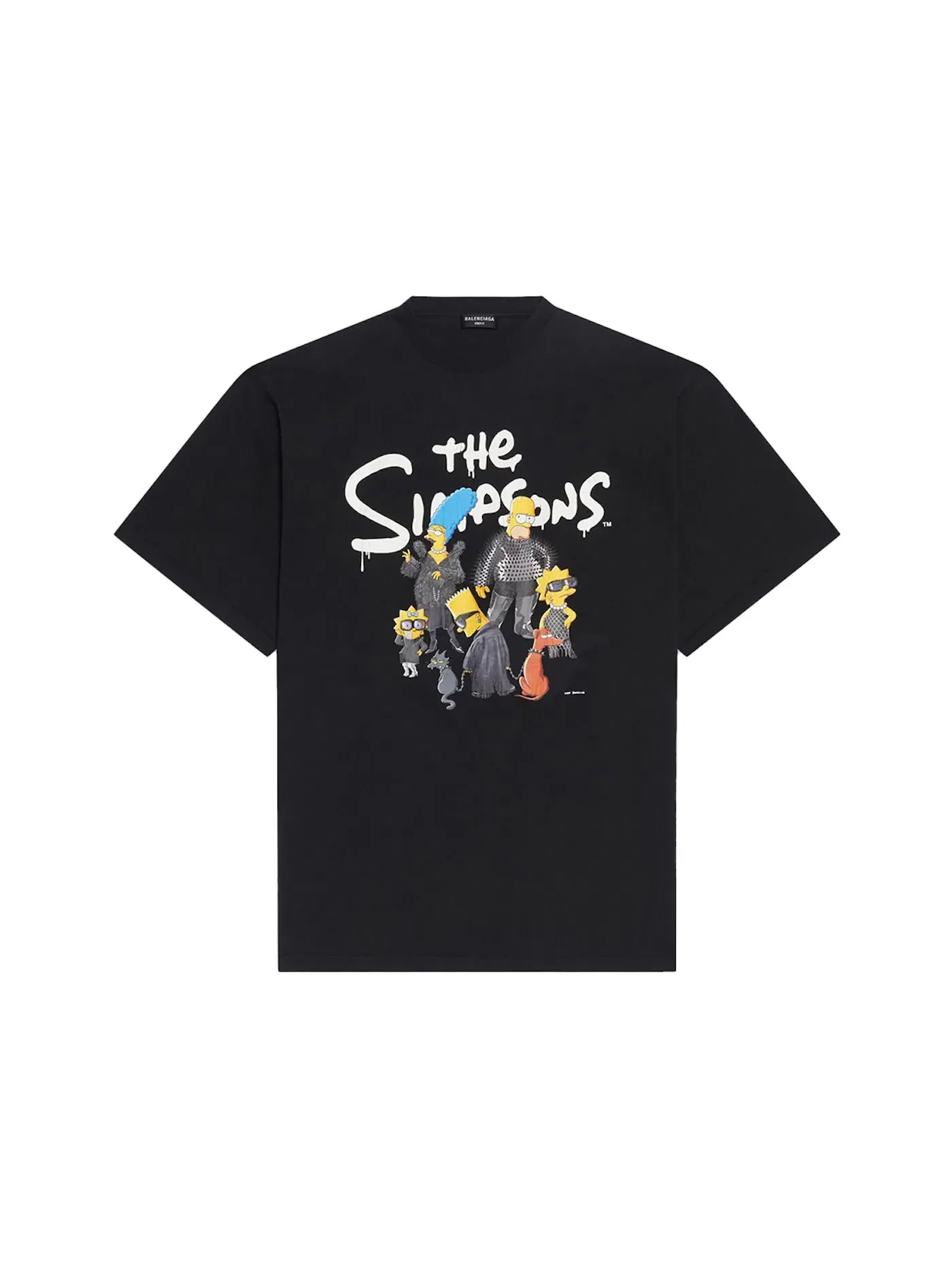 Мужская футболка оверсайз Balenciaga x The Simpsons — изображение 1 из 2, черный