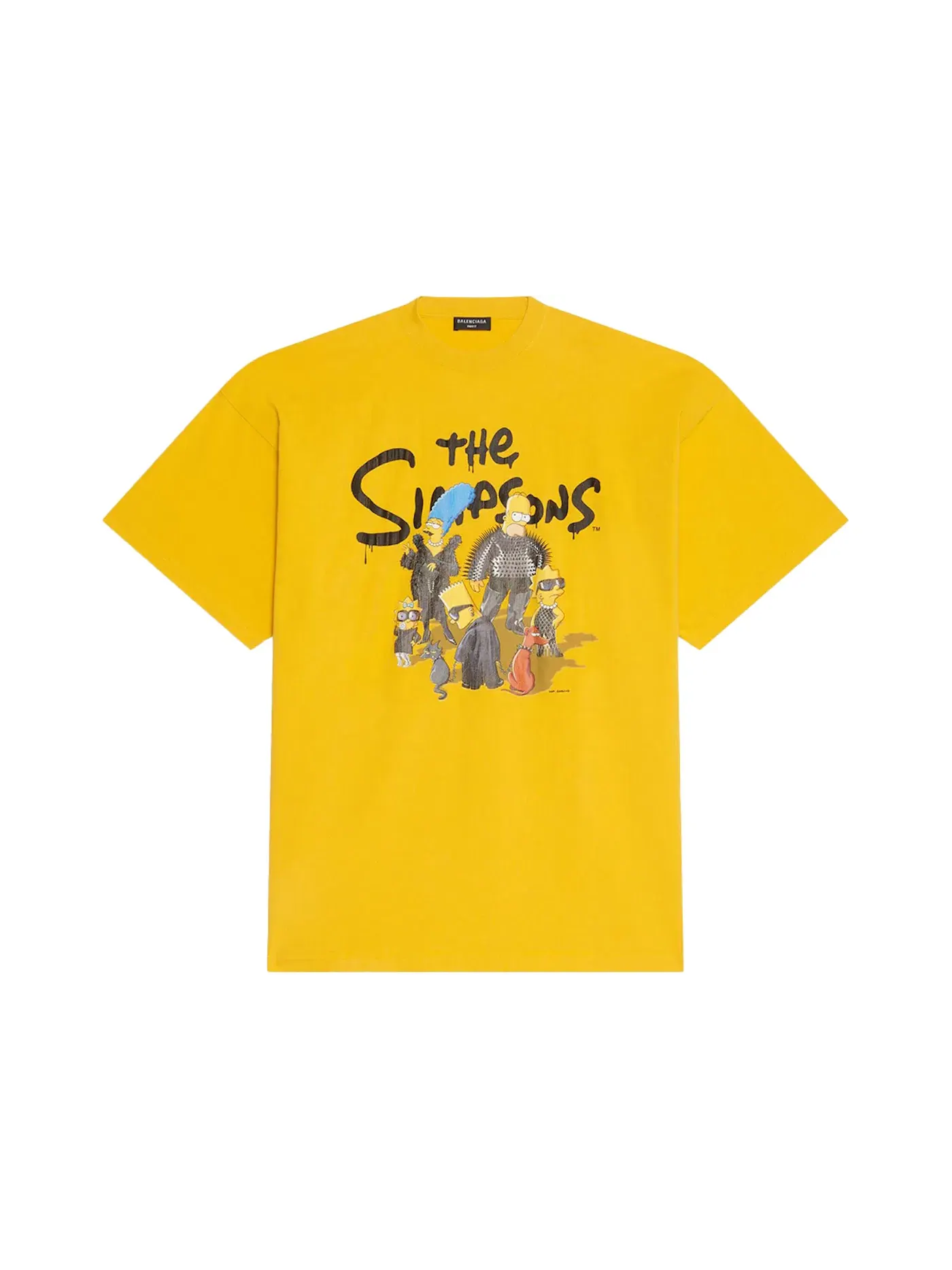 Мужская футболка оверсайз Balenciaga x The Simpsons — изображение 1 из 2, желтый