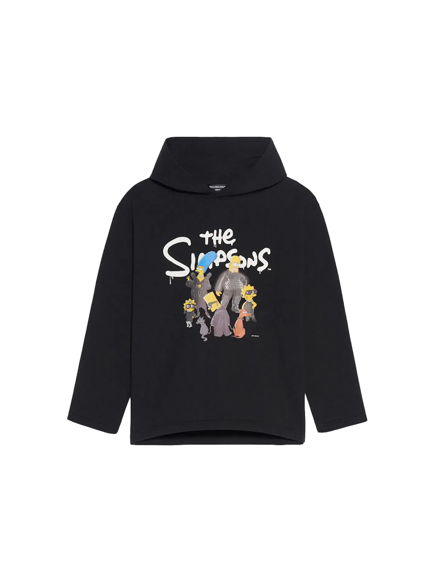 Женский худи с принтом Balenciaga x The Simpsons — изображение 1 из 2, черный