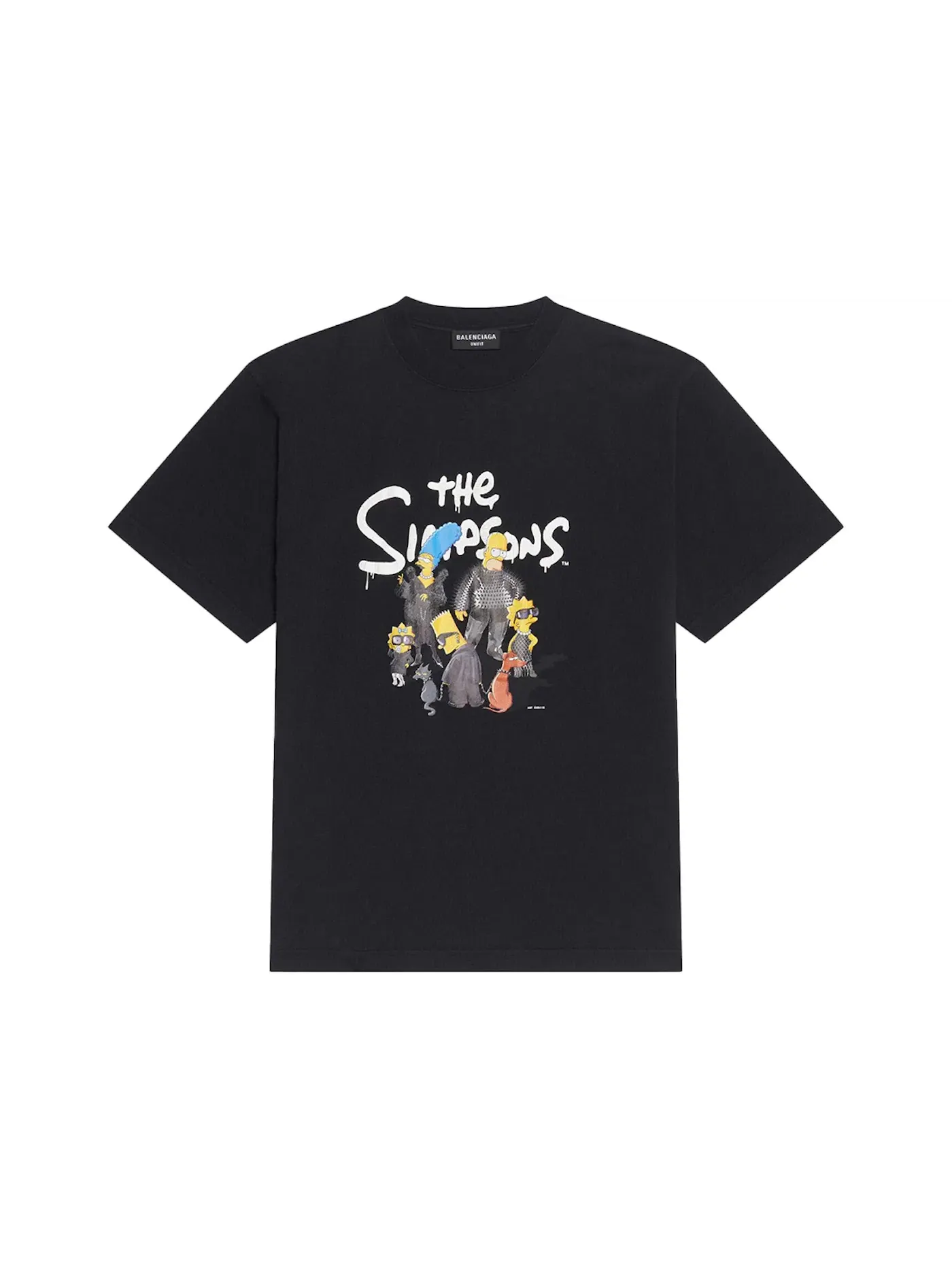 Женская футболка с принтом Balenciaga x The Simpsons — изображение 1 из 2, черный