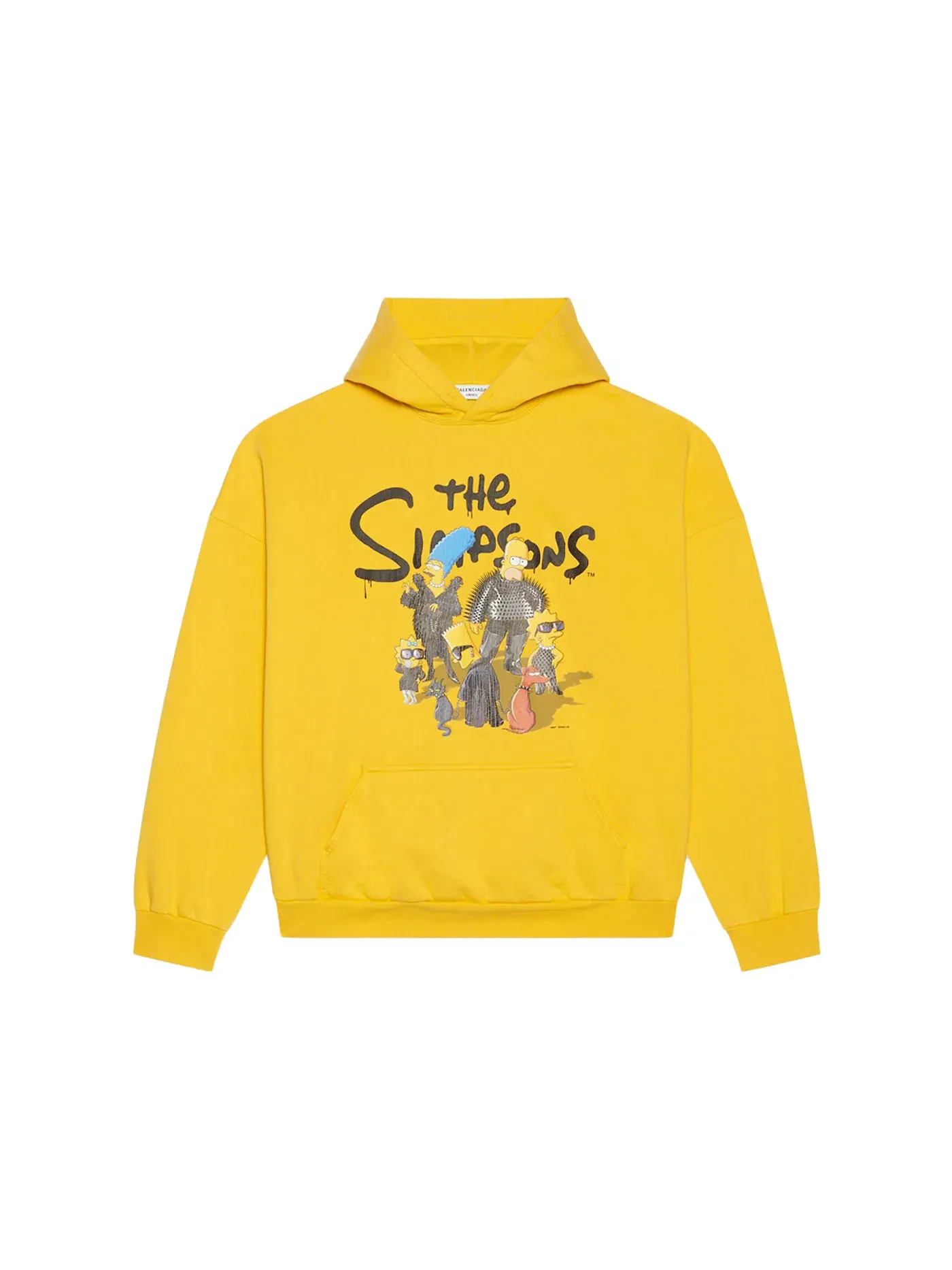 Женский худи свободного кроя Balenciaga x The Simpsons Hoodie — изображение 1 из 2, желтый
