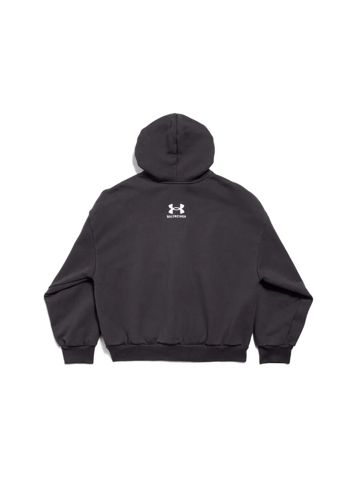 Унисекс худи на молнии с принтом Hoodie Regular Fit Balenciaga — изображение 2 из 2, черный/белый