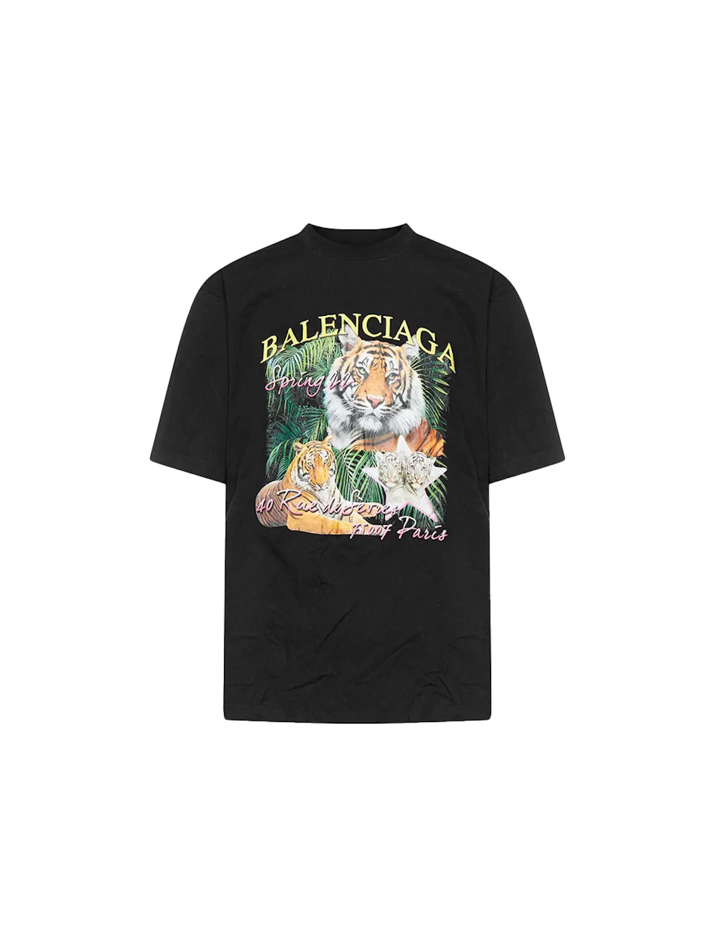 Мужская футболка с принтом Year Of The Tiger Balenciaga — изображение 1 из 1, черный/мульти