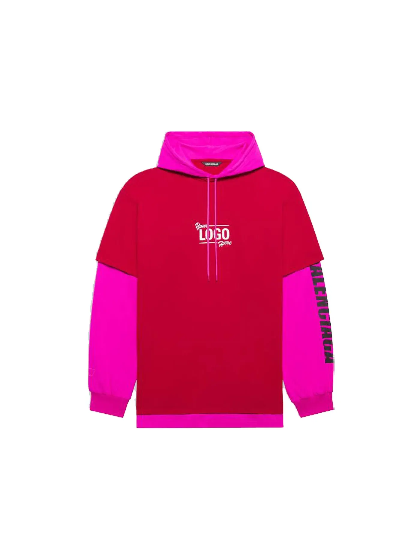 Мужская футболка с капюшоном Your Logo Here Balenciaga — изображение 1 из 1, белый