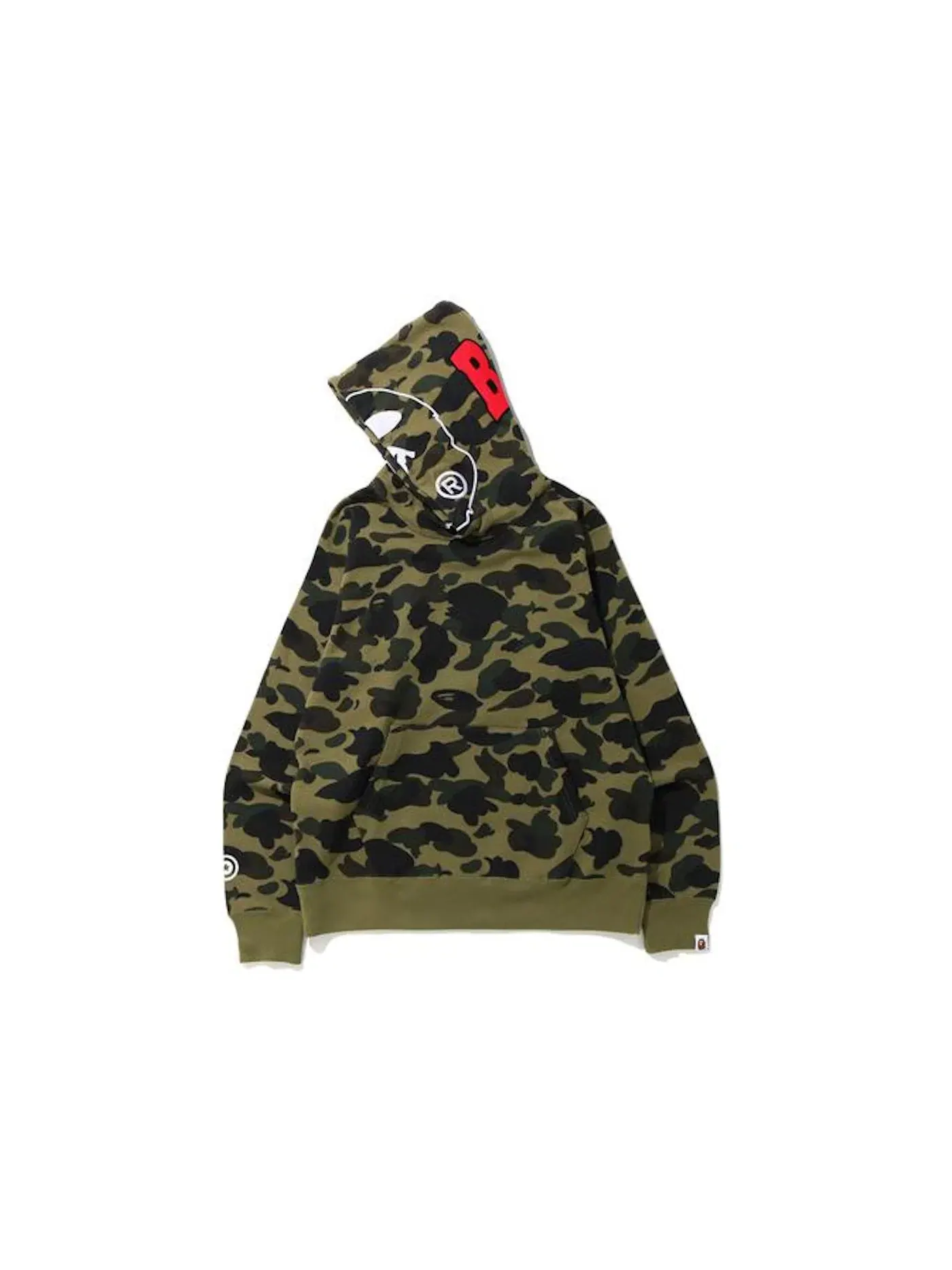 Мужской пуловер-худи с камуфляжным принтом Ape BAPE — изображение 2 из 3, зеленый