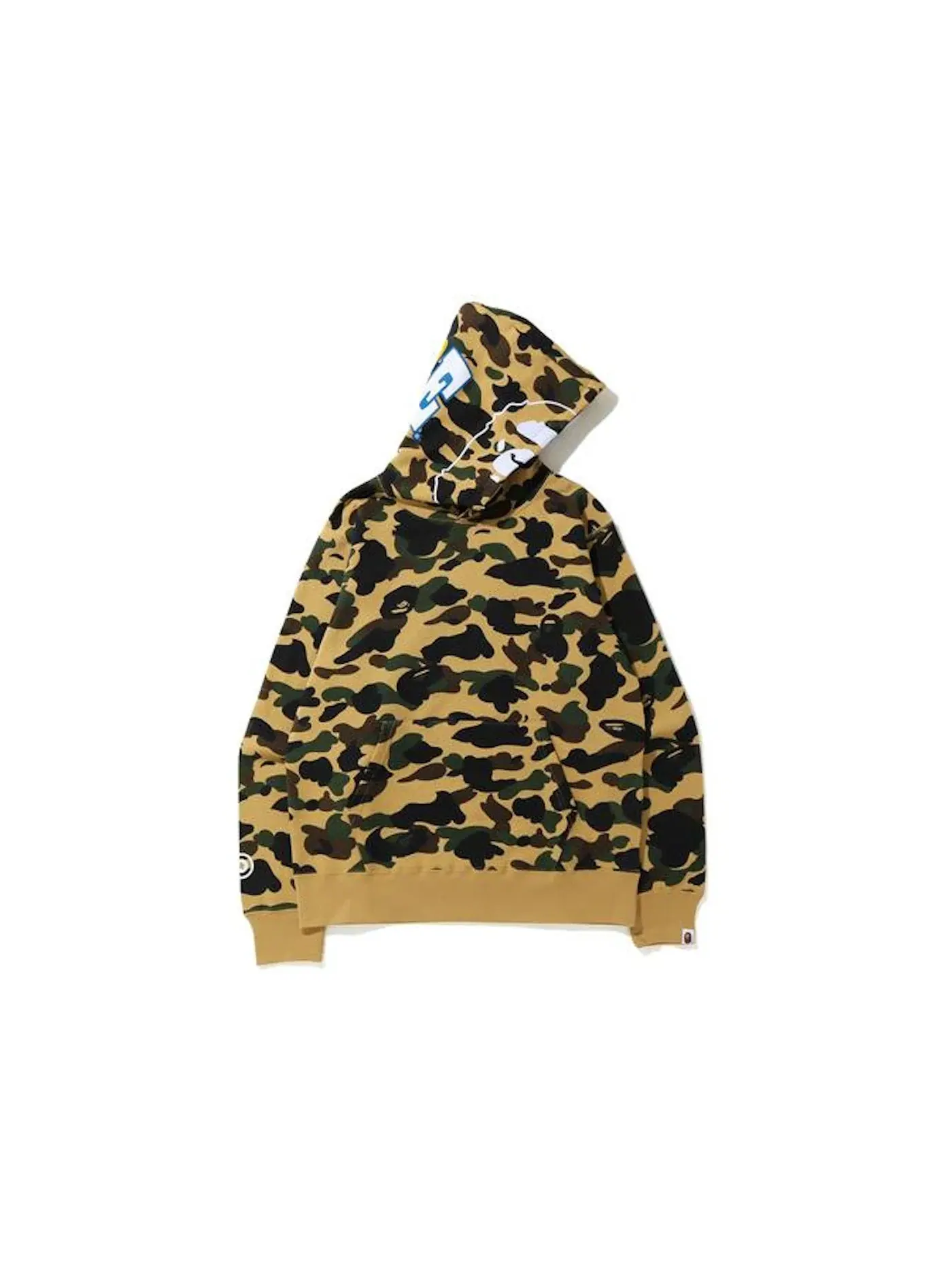 Мужской пуловер-худи с камуфляжным принтом BAPE — изображение 1 из 3, желтый
