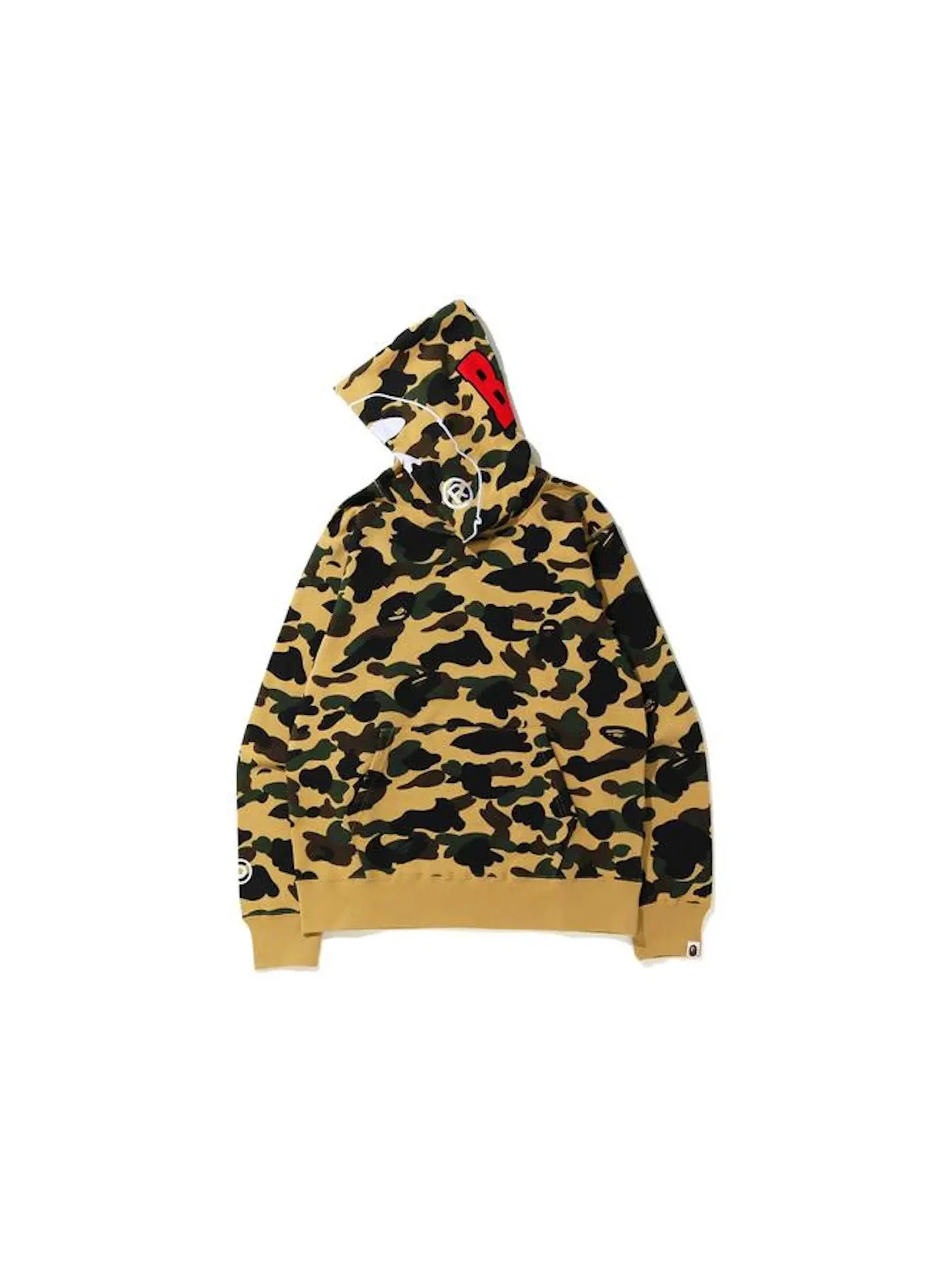 Мужской пуловер-худи с камуфляжным принтом BAPE — изображение 2 из 3, желтый