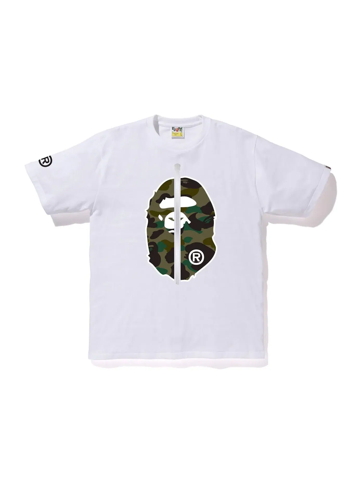 Мужская футболка с принтом BAPE 1st Camo 2nd Ape Tee — изображение 1 из 3, белый/зеленый