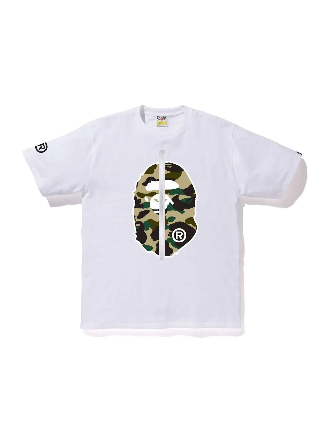 Мужская футболка с принтом BAPE 1st Camo 2nd Ape Tee — изображение 1 из 3, белый/желтый